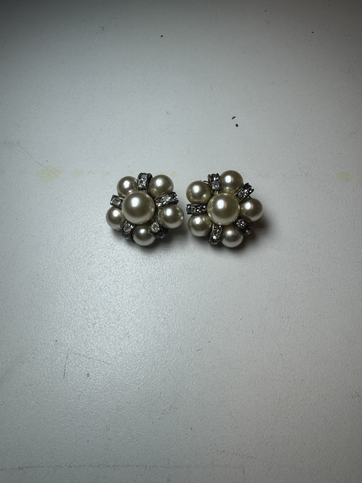 Vintage Faux Pearl Rhinestone Shirt/ Dress Buttons – 1950s Style