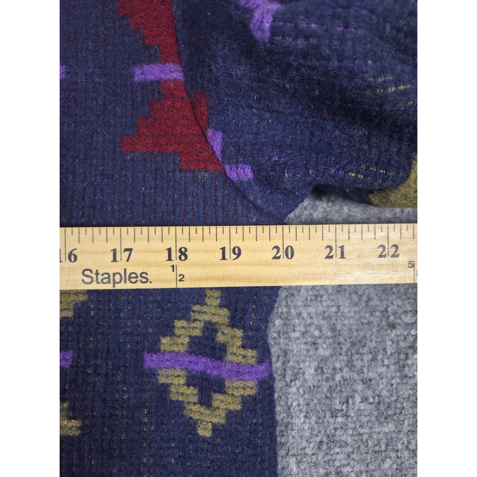 Vintage Woolrich Wool Blend Jacket Womens Medium Blue Southwestern Aztec