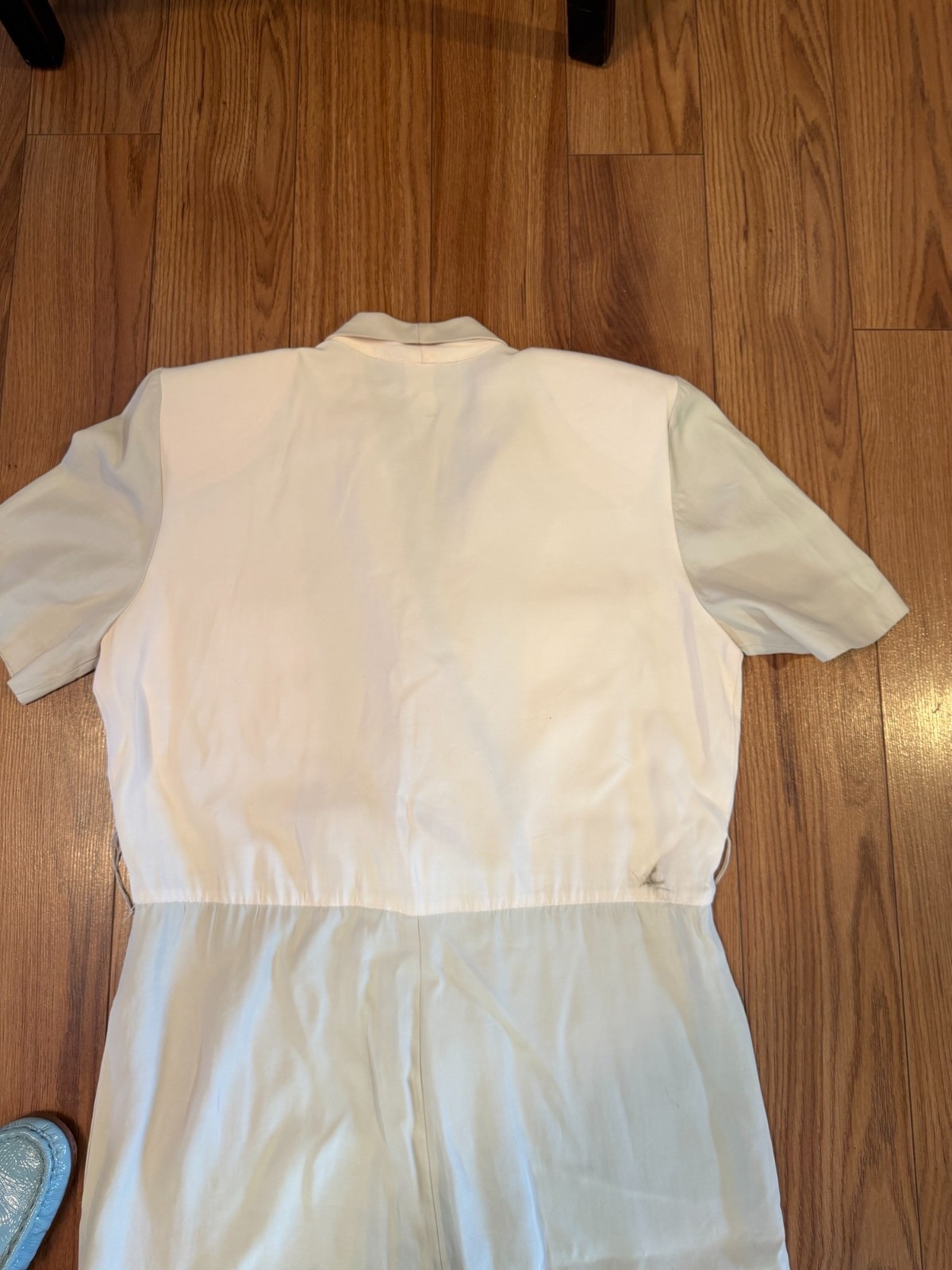 VTG 80s J.B. Wright Ltd Petites Utility Jumpsuit Beige AS-IS Missing Belt/Stain