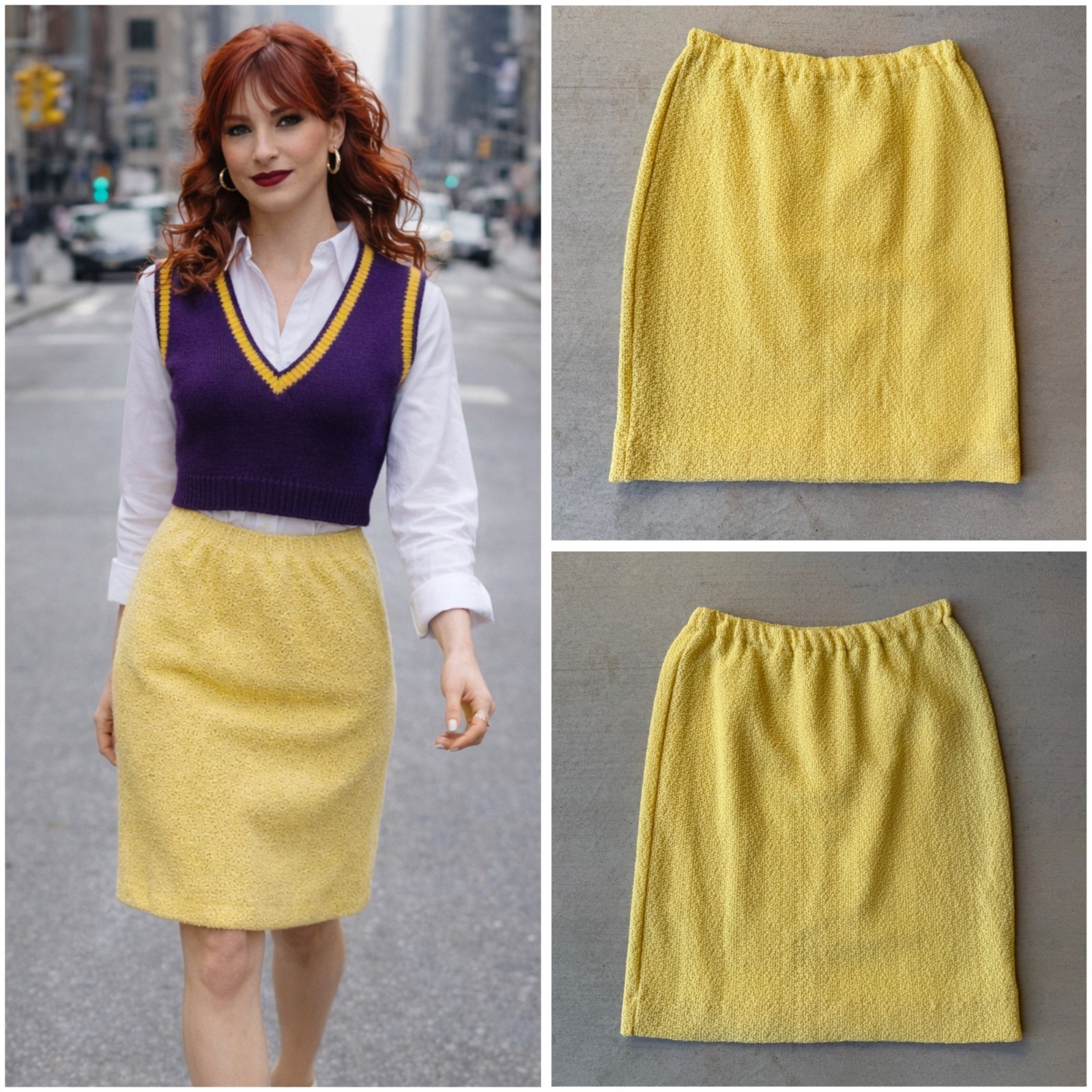 ✏️Vintage 60s Sunshine Mod Knit Pencil Skirt✏️