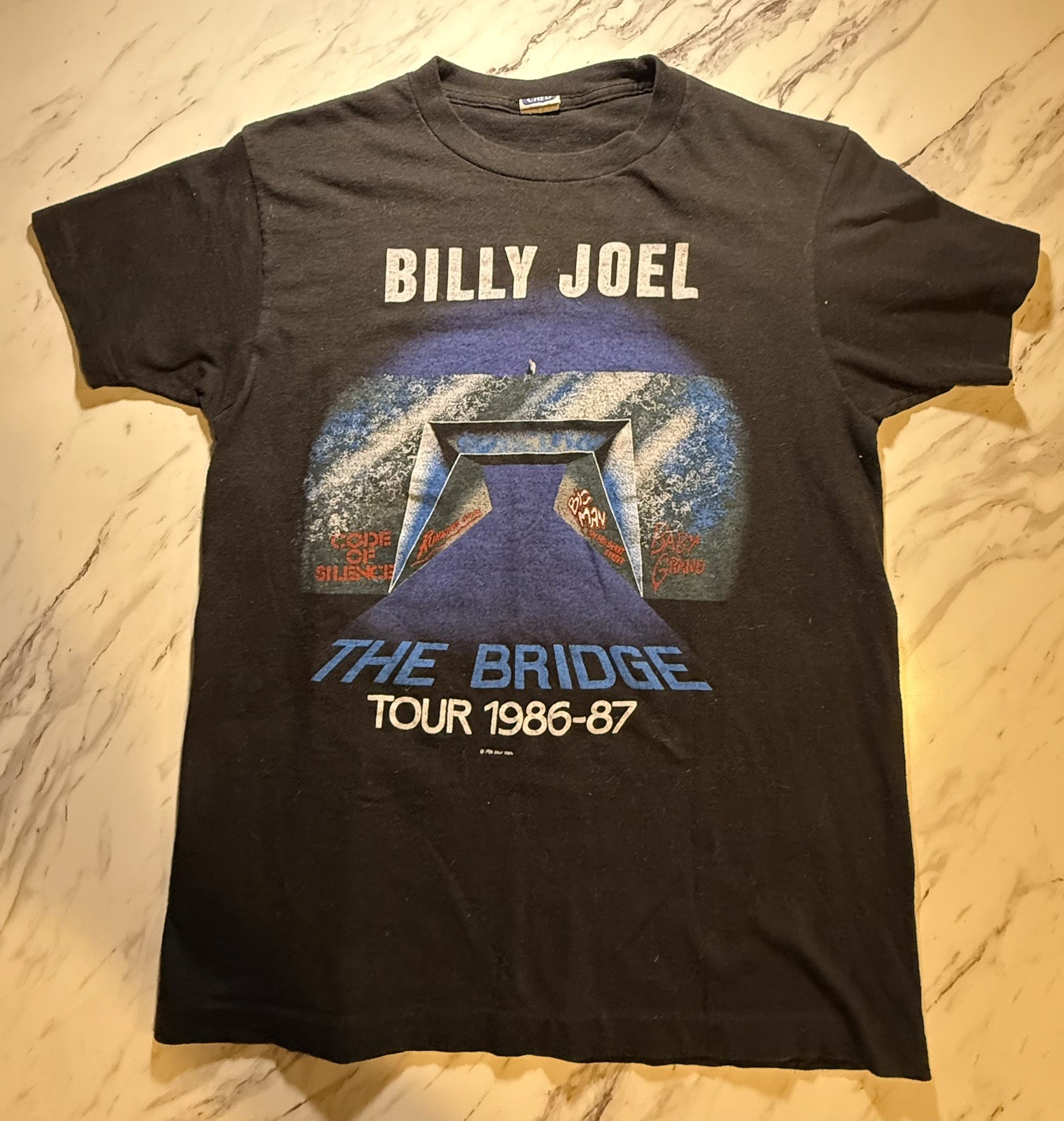 Rare Vintage Billy Joel The Bridge Tour 1986-1987 Concert T Shirt Size Large