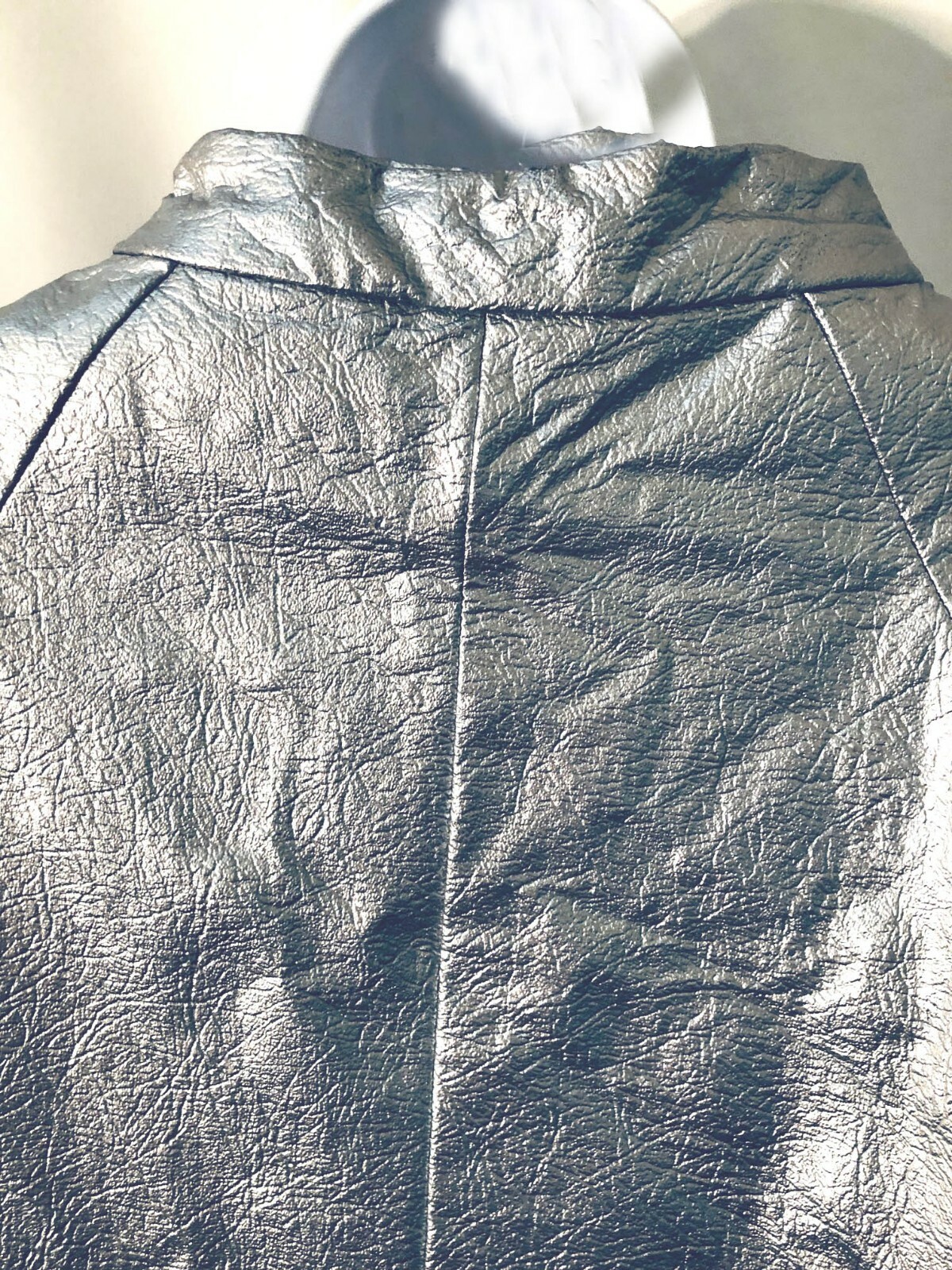 Vintage 1960’s Silver metallic pleather mod go go cocktail evening coat SM Wow!