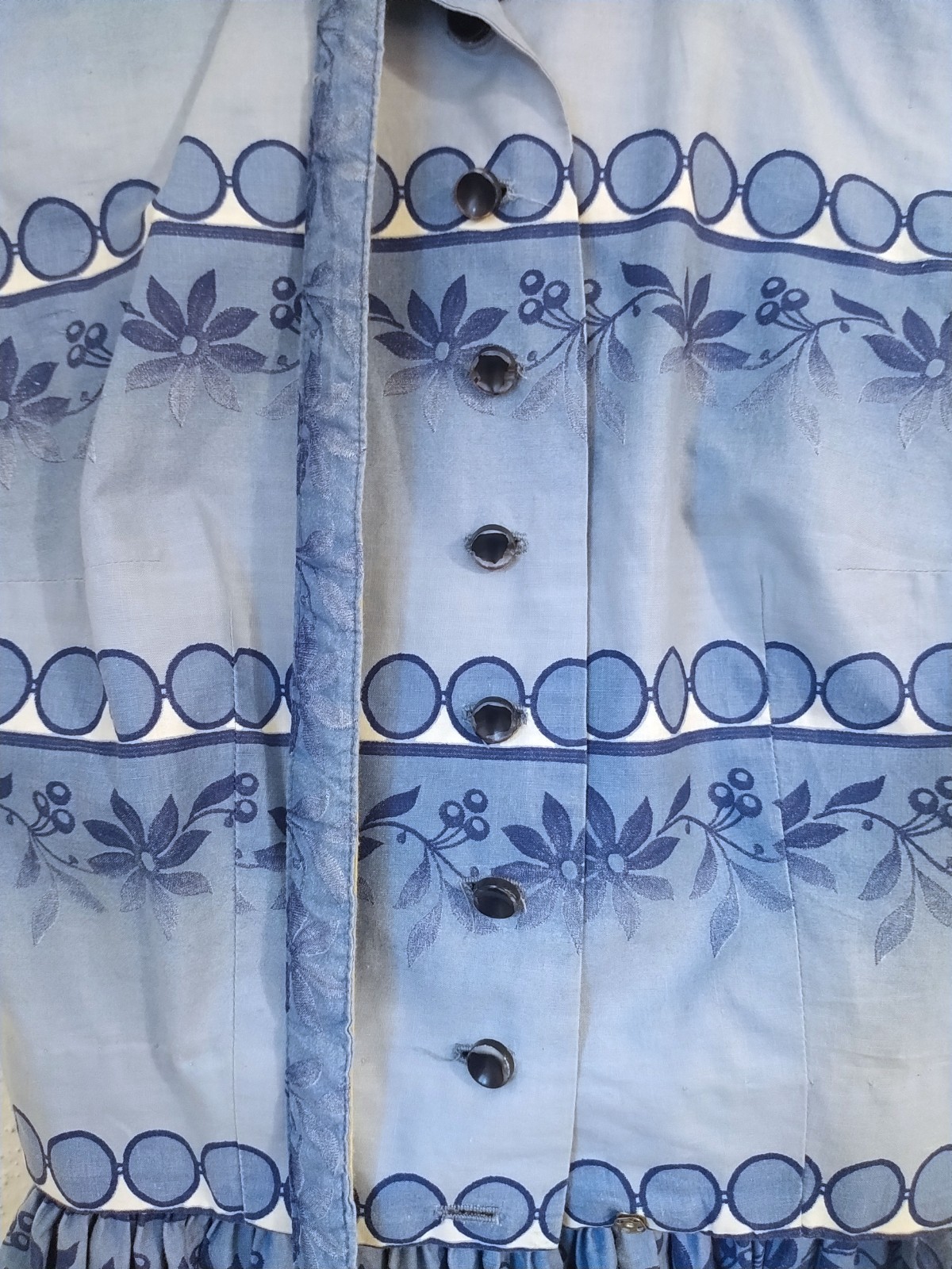 Vintage 1950s Vicky Vaughn Sundress and Shirt Set Blue Mid Century Full Skirt