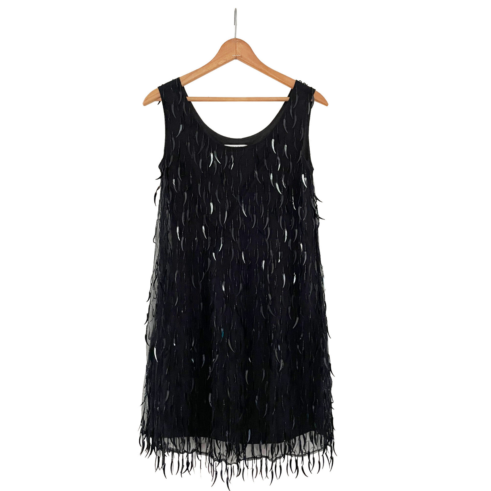 Vintage VIVIENNE TAM East Wind Code Tank Dress Black Beaded Sequined Size 2 (S)