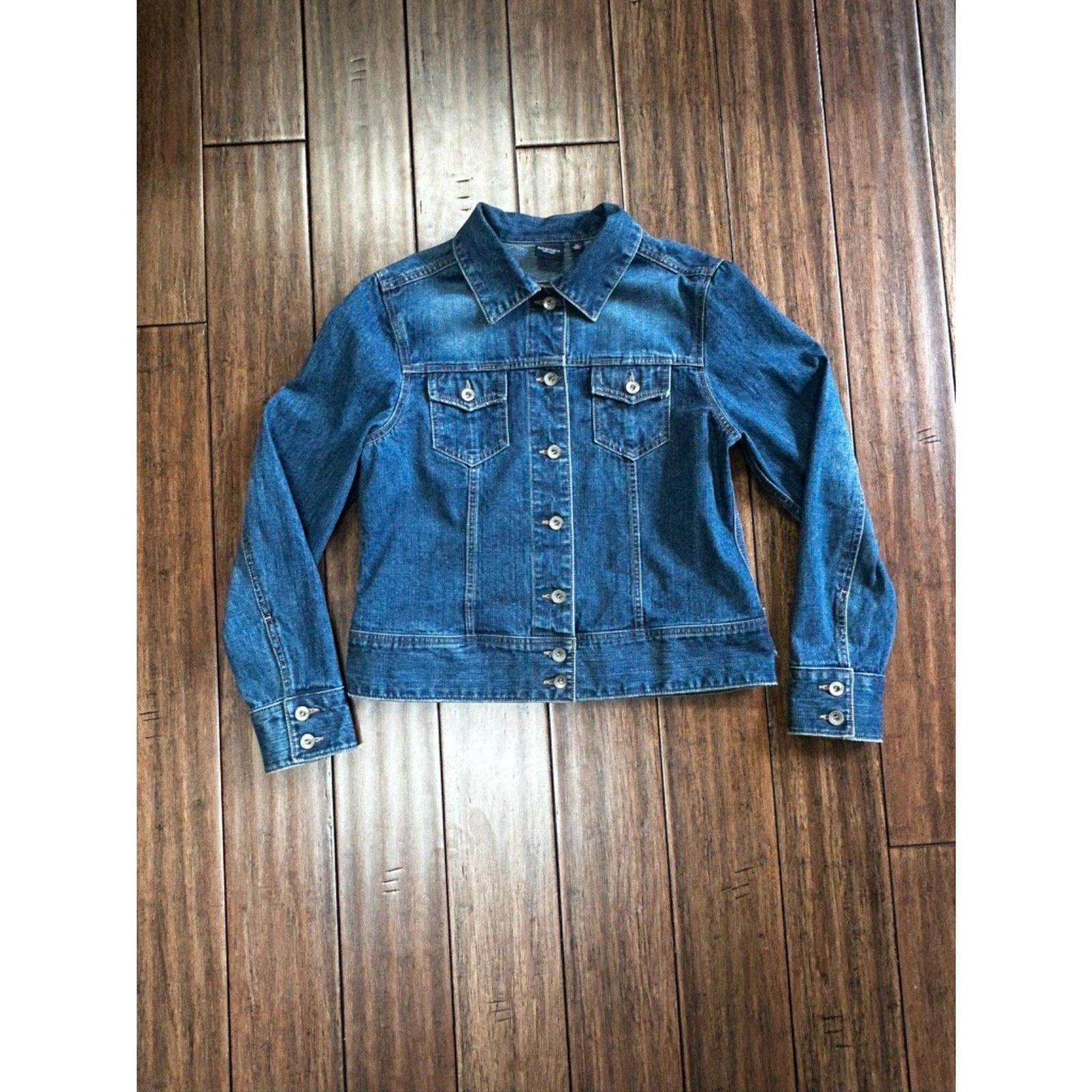 Sonoma Life+Style Denim Trucker Jacket Medium Blue 100% Cotton Jean Jacket M