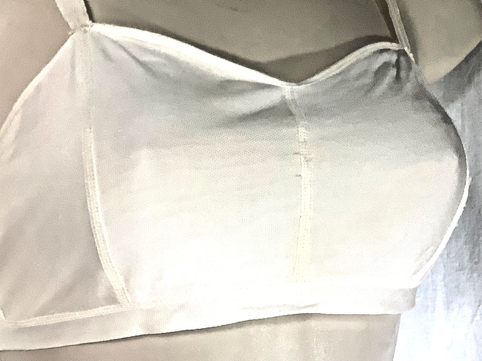 vintage Flapper bra Bralette bandeau 1920 wire free Knit ivory 32A stretch Rayon