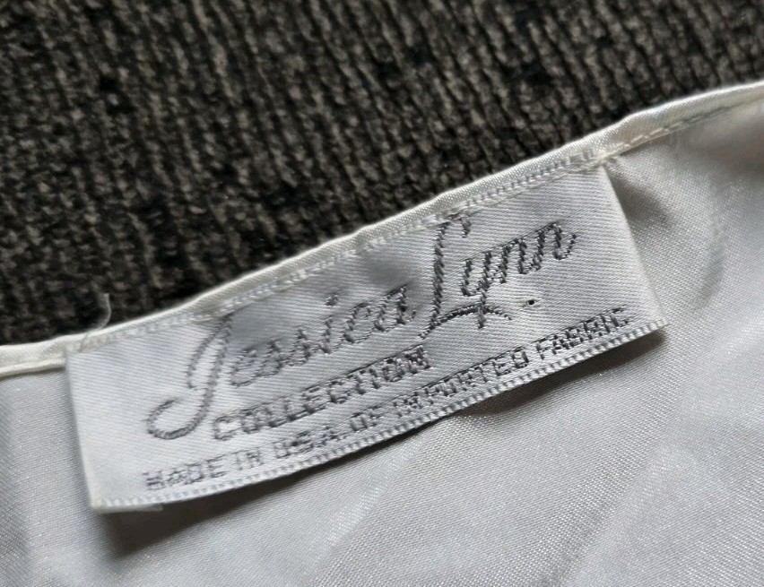 VTG Jessica Lynn Peignoir Satin Second Skin Nightgown Flutter Shawl Jacket SZ M