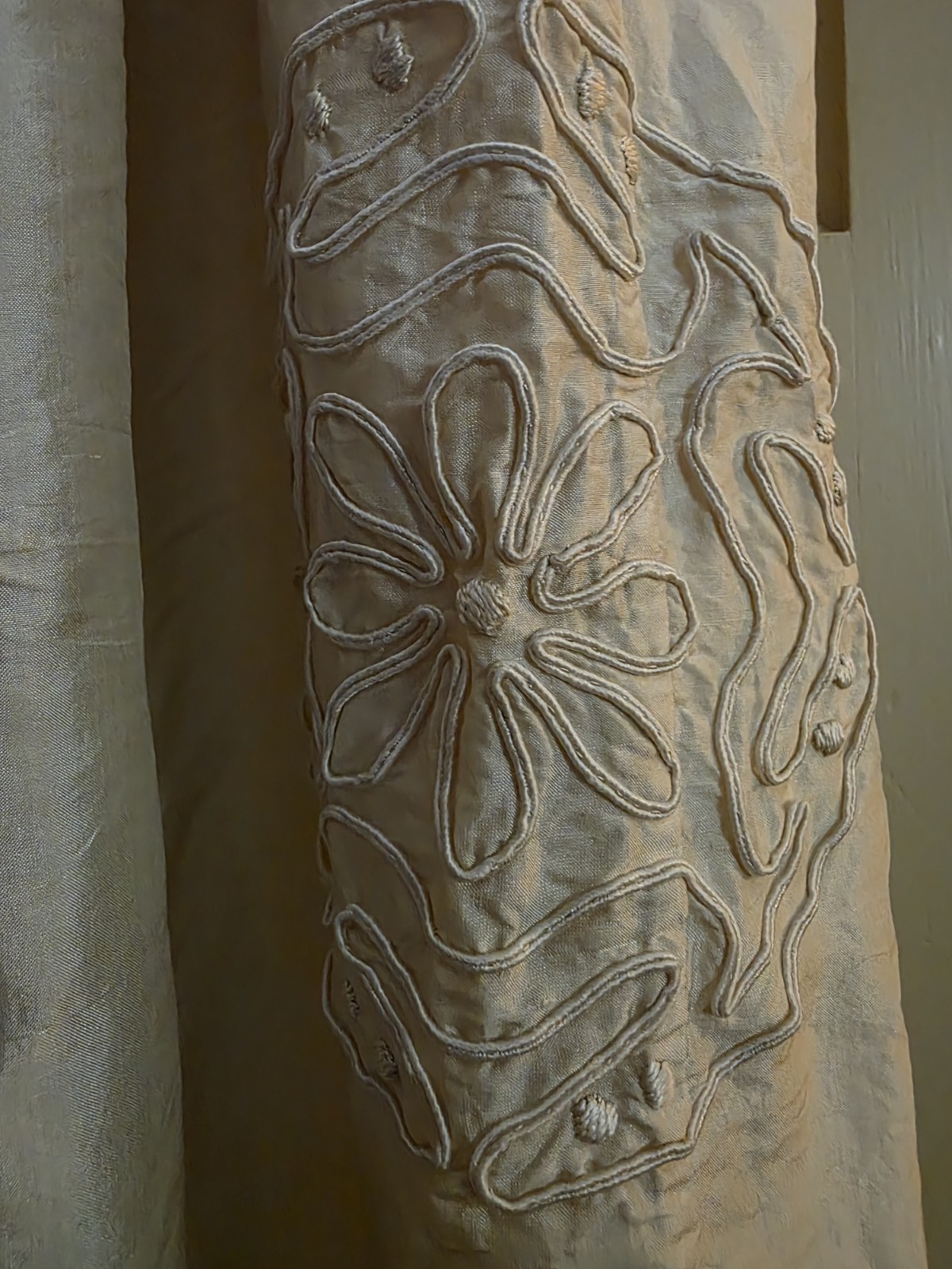 Antique Victorian Edwardian Ladies Wedding Fancy Dress with Soutache Flowers
