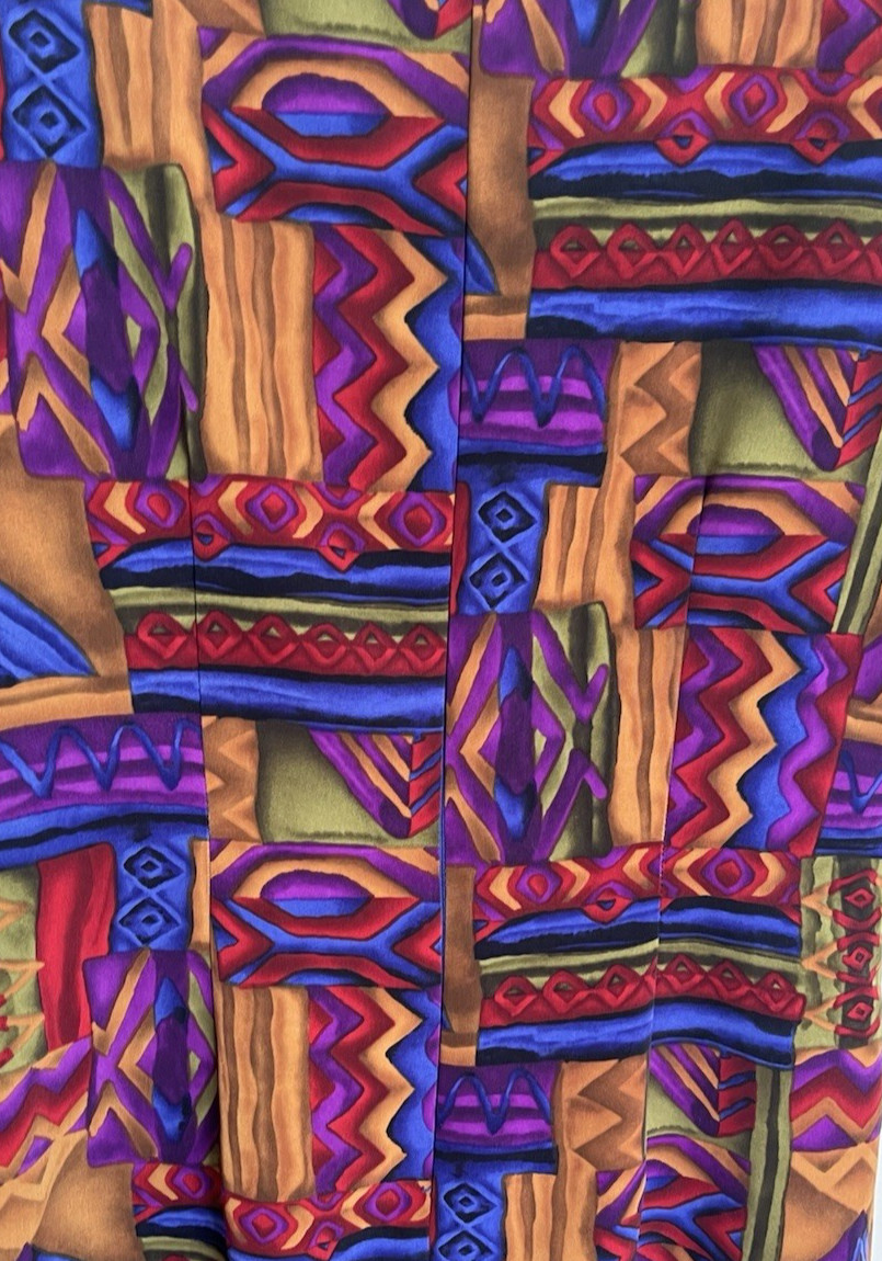 Vtg John Roberts Career Dress Abstract Shift Dress Women 10 Art to Wear Business