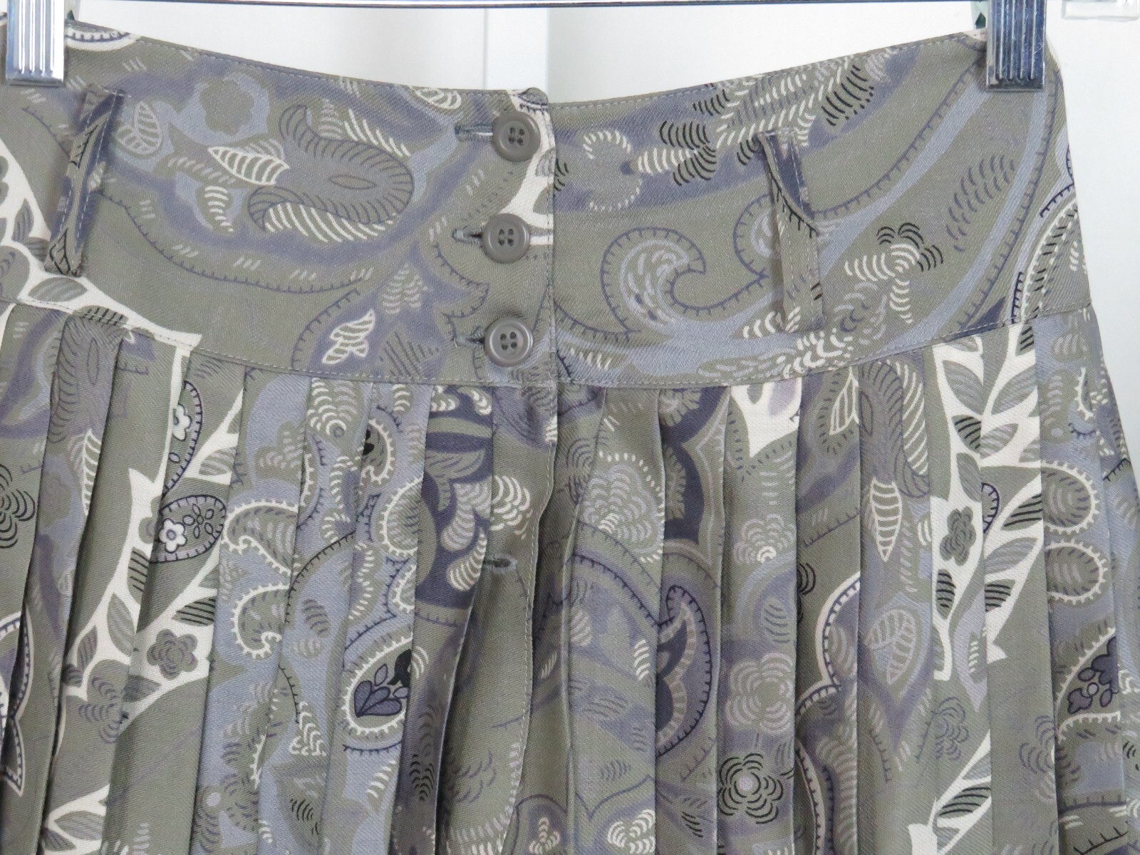 VTG 1980s MONDI SIZE 34 PAISLEY GRAY SKIRT & BLOUSE SET COTTON MODAL BLEND