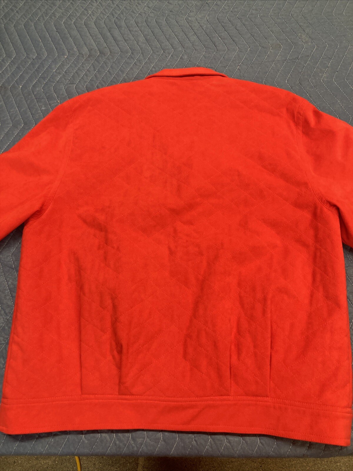 Vtg Samuel Robert by Peter Hatsi Androu Ultra Suede 14 Jacket Red Quilted Bomber