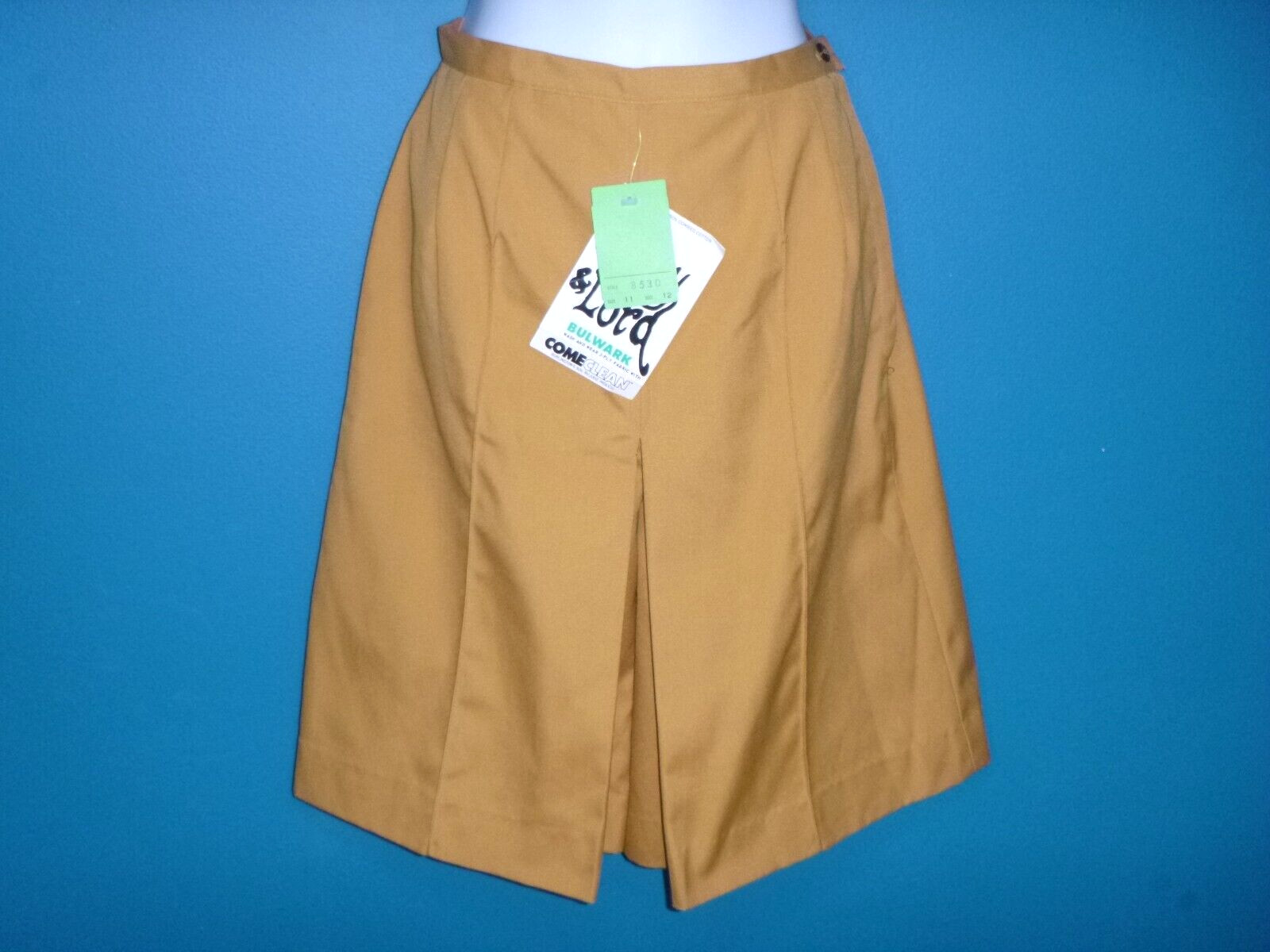 NOS Vtg 60s Stride-A-Way by Bradley Yellow Gold Culottes Skort Sz S/M