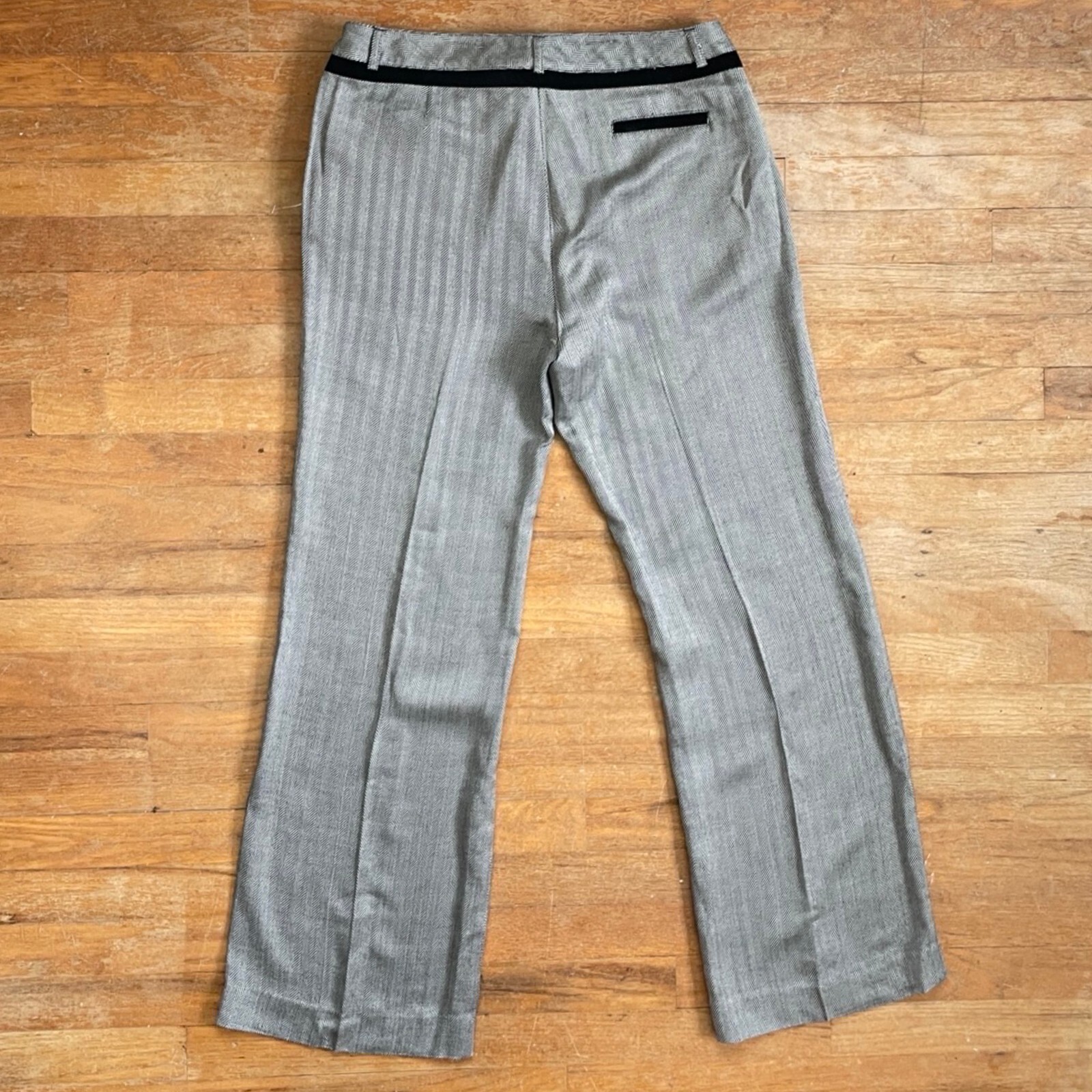 Vintage Herringbone Pants Size Large 33″ Waist 1990s Oscar de la Renta Trousers