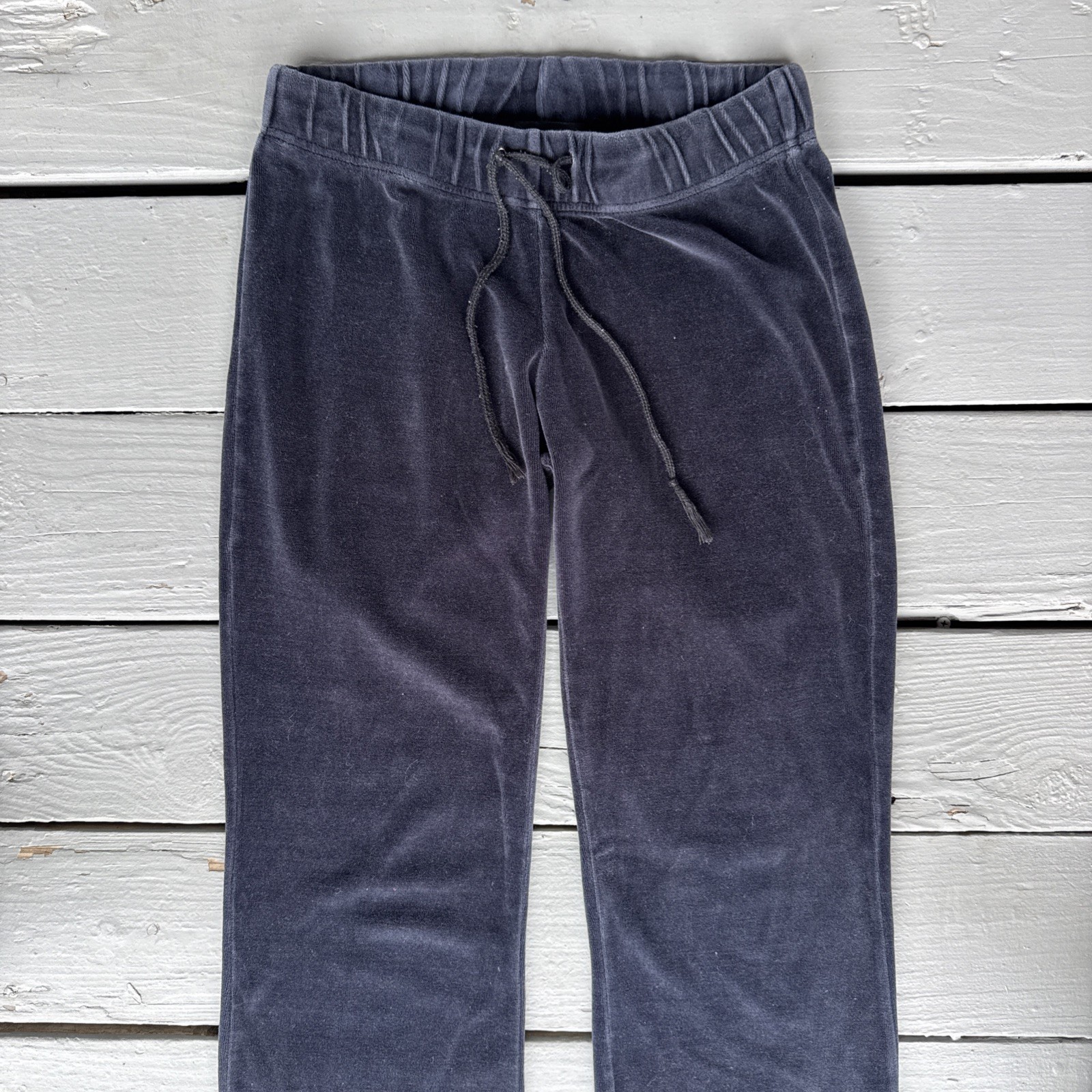 Vintage Y2K COCO Dark Navy velvet Low rise flare Sweatpants Size M