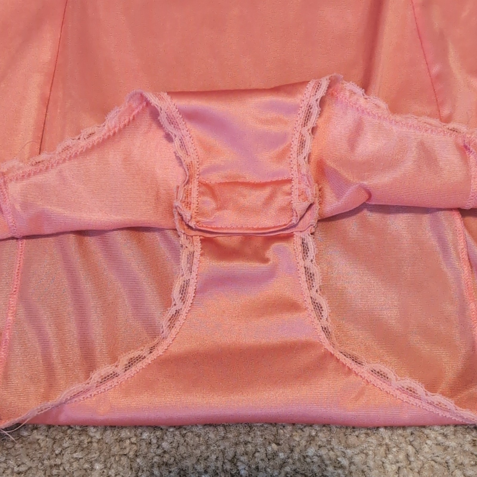 Vintage Vassarette Pink Nylon Lace Trim Teddy Romper Bodysuit Size 36