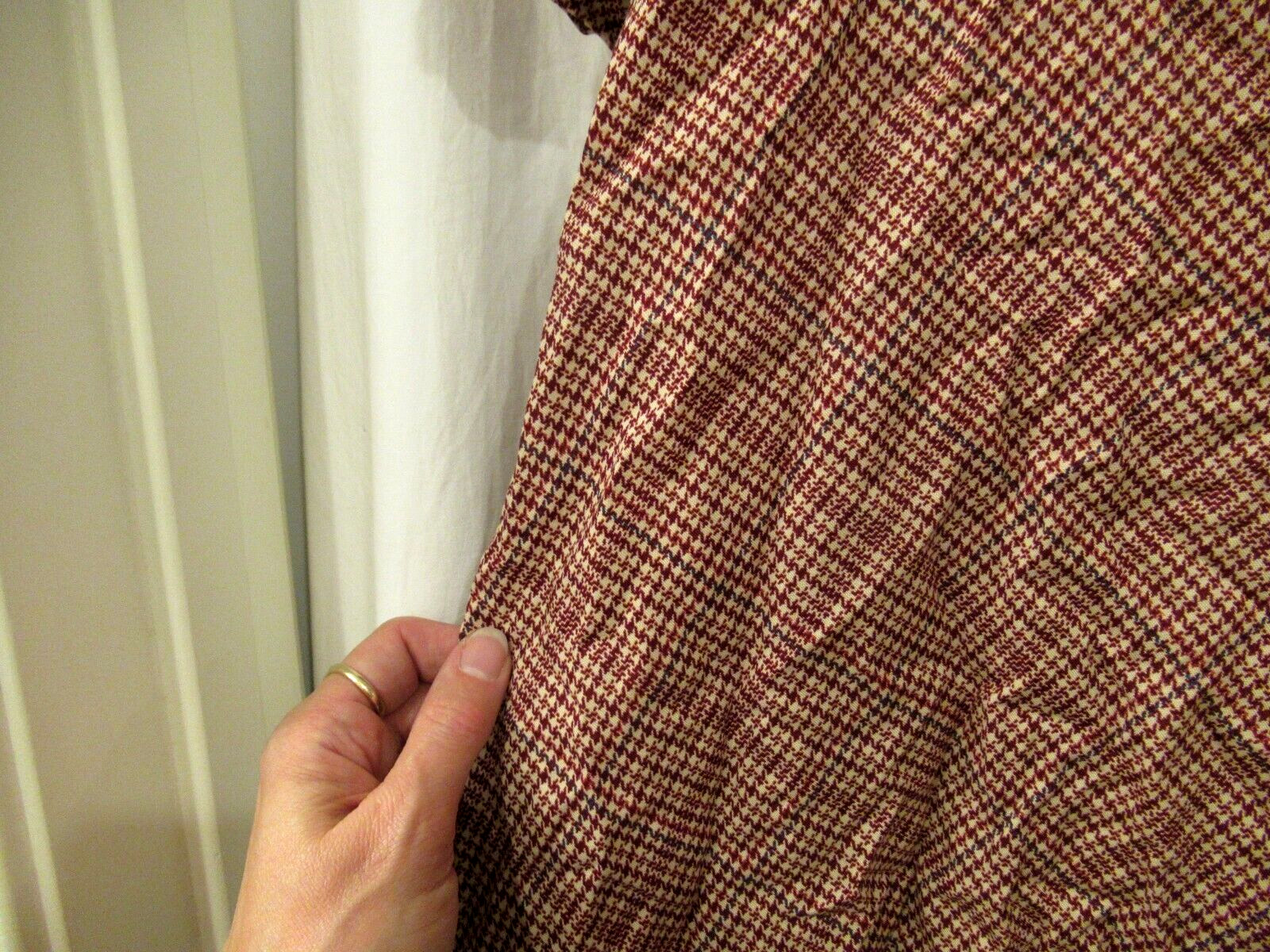 Joseph Magnin brown houndstooth plaid dress, unlined, sz. 5, 30″ chest