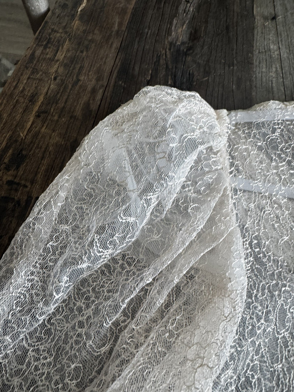 VTG Lorrie Kabala Lace Victorian Pearl Puff Sleeve Drop Waist Mermaid Dress 14