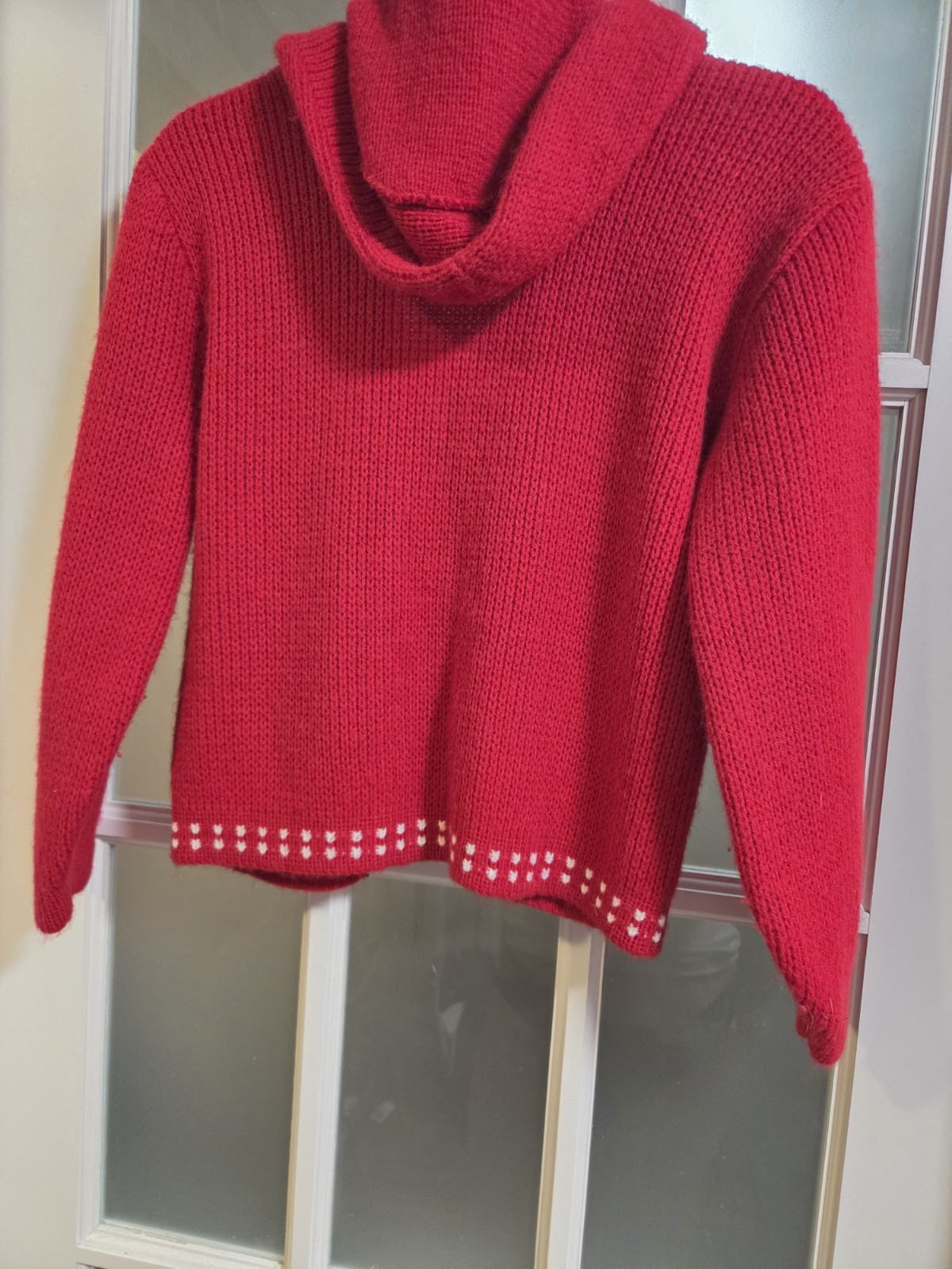 Vintage Orlon Acrylic Zip Cardigan Sweater Shawl Collar Nordic Ski Cottagecore S