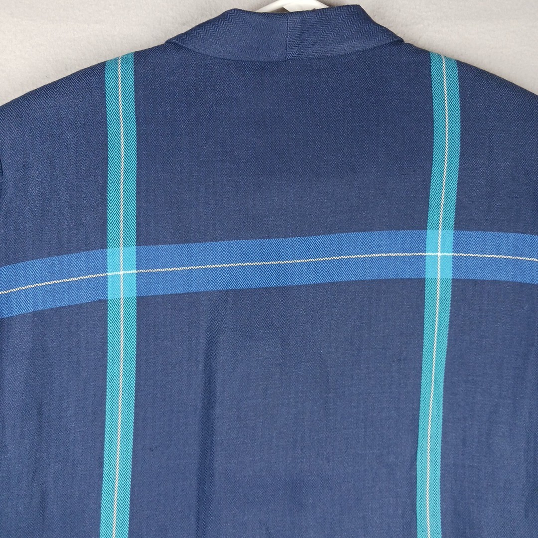 VTG 90s Liz Claiborne Collection Women 14 Petite Linen Plaid MULTICOLOR Blazer