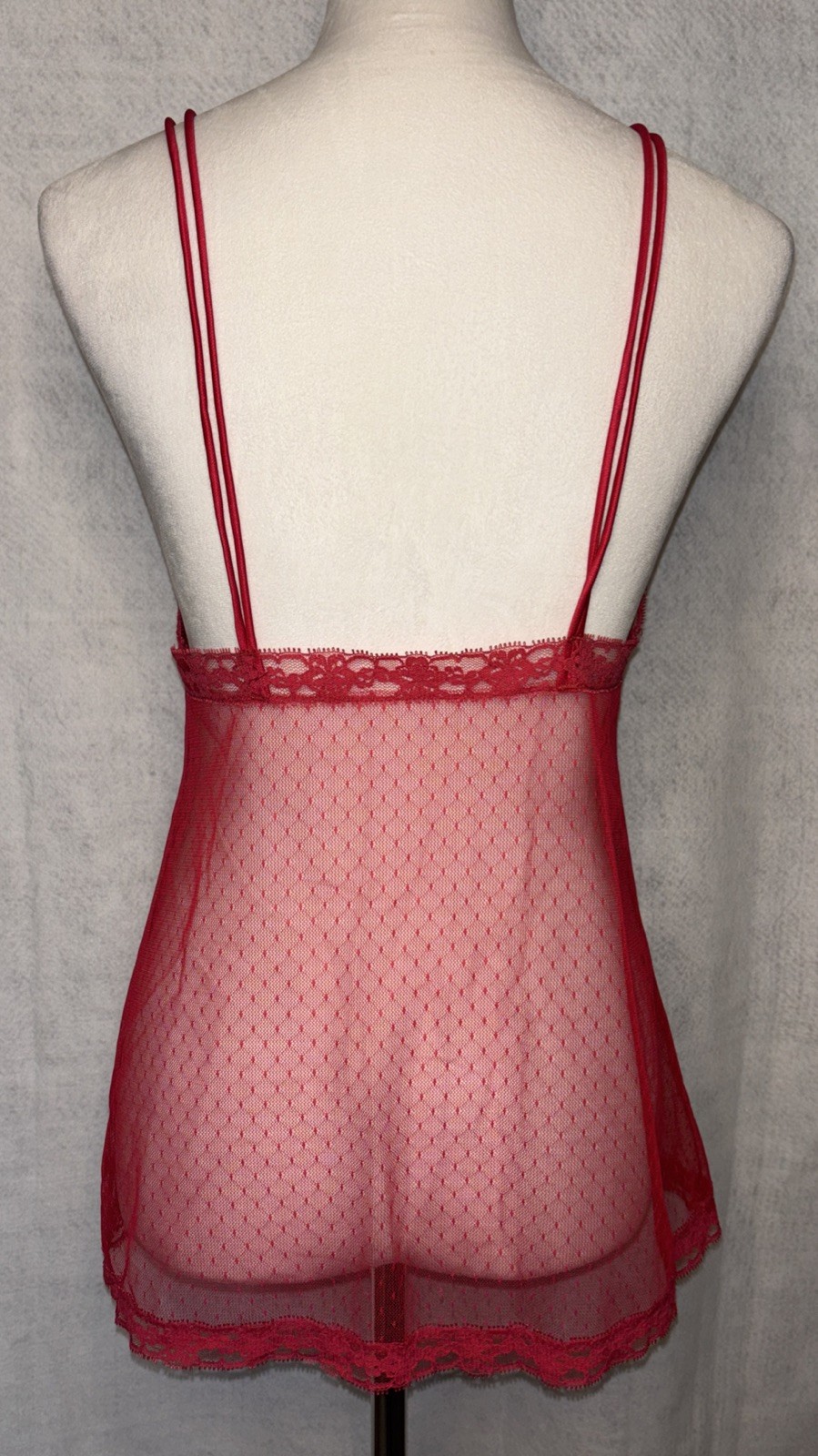 Henson Kickernick Baby Doll Med Sheer lace Red 3️⃣ Piece Sexy Romantic