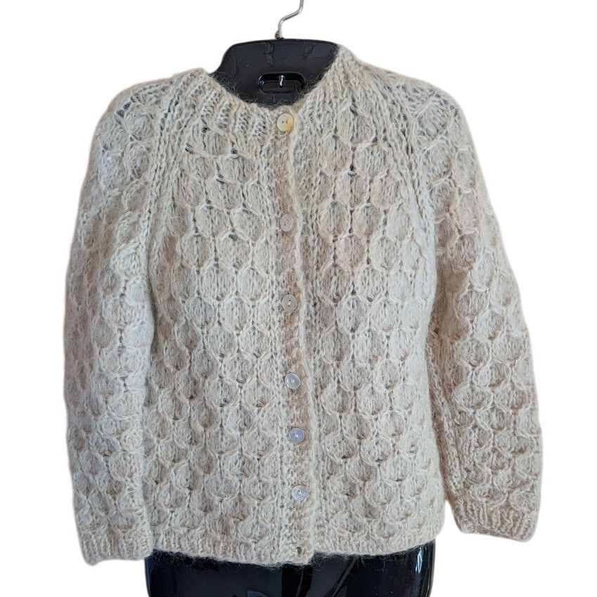 Kingsley by Lampl Cardigan Womens S Vintage Hand Knit Italy Quiet Luxury Retro