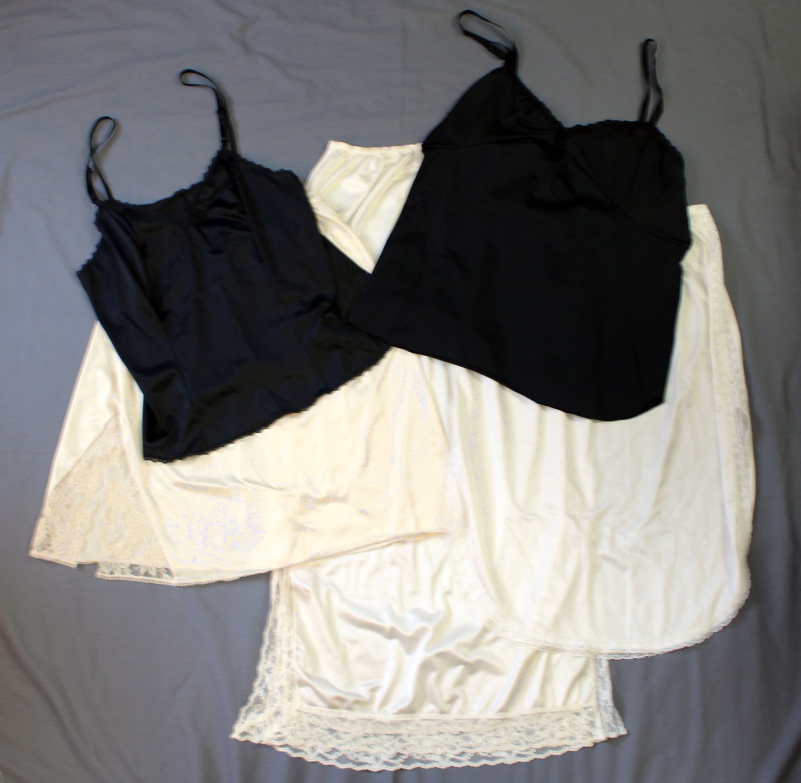 VTG Lot Of 5 Size Large Lingerie 2 Camisoles 3 Half Slips Asstd Lengths & Brands
