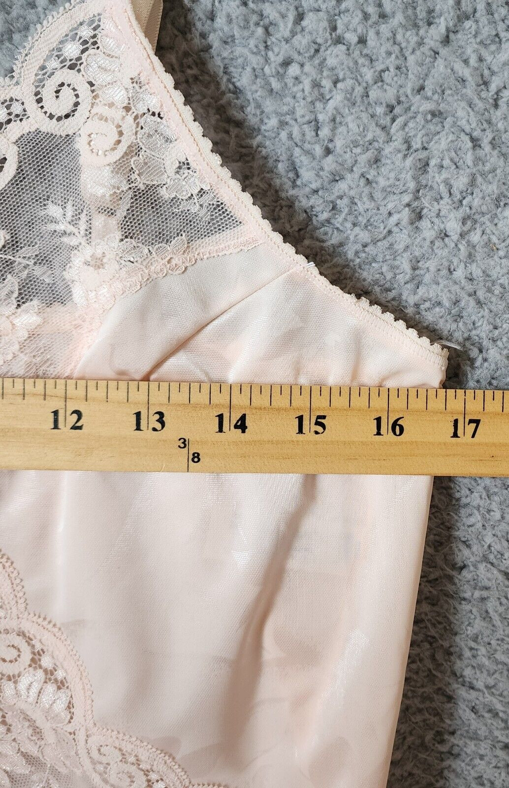 JC Penney Intimate Thoughts Adonna Camisole Top Satin/Lace Pink Floral 6490 Sz L