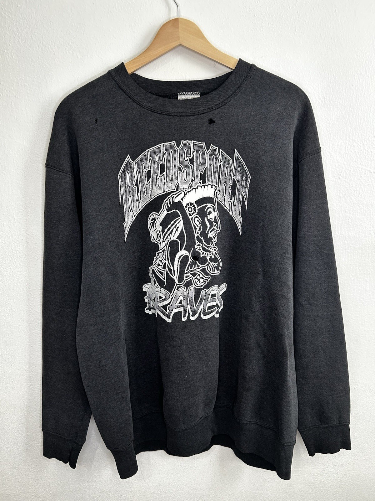 Vintage Faded Black ReedSport braves 90s Crewneck Sweatshirt Size Large USA