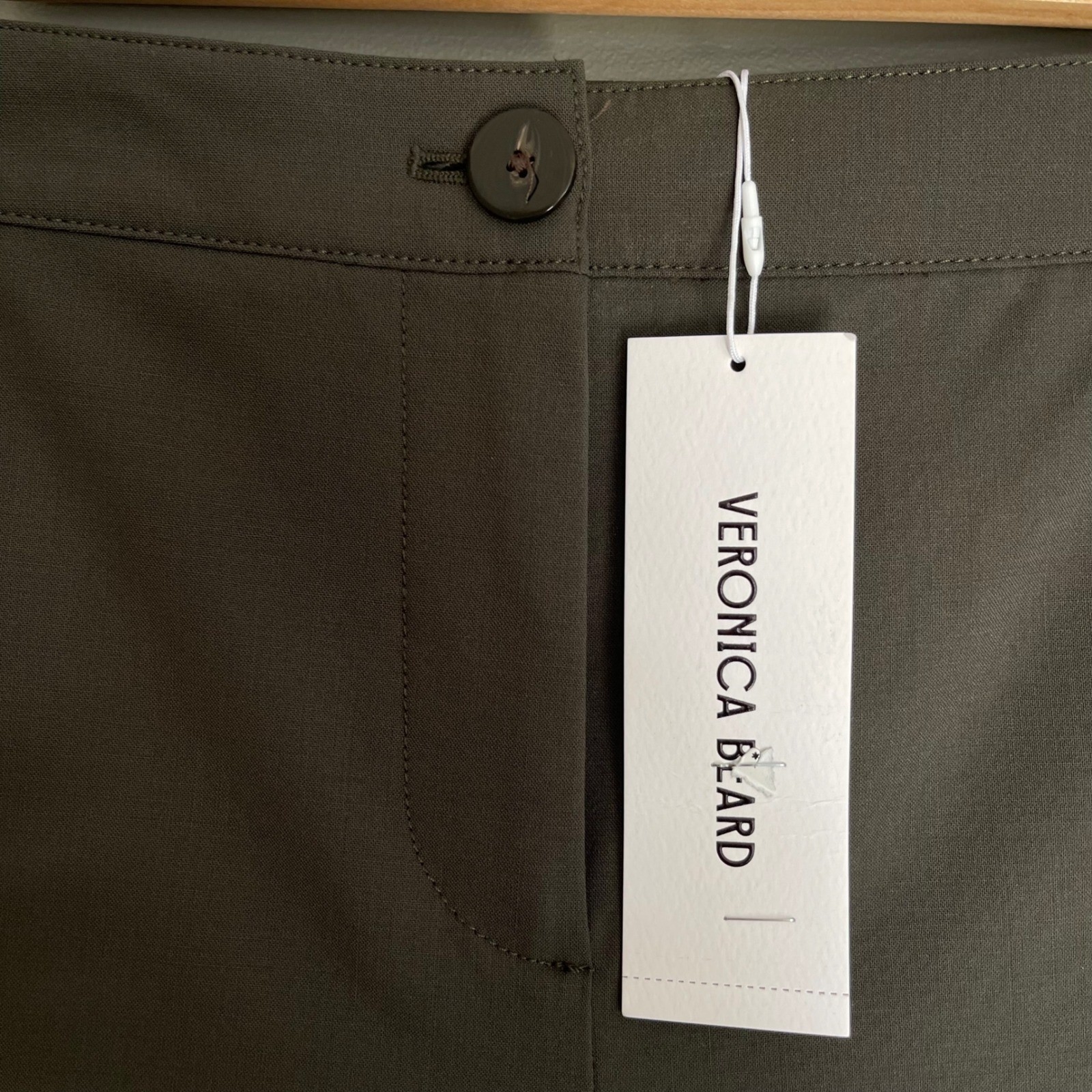 NWT Veronica Beard Arte Pant Loden Green Wool Blend Slim Flare Trousers Size 0