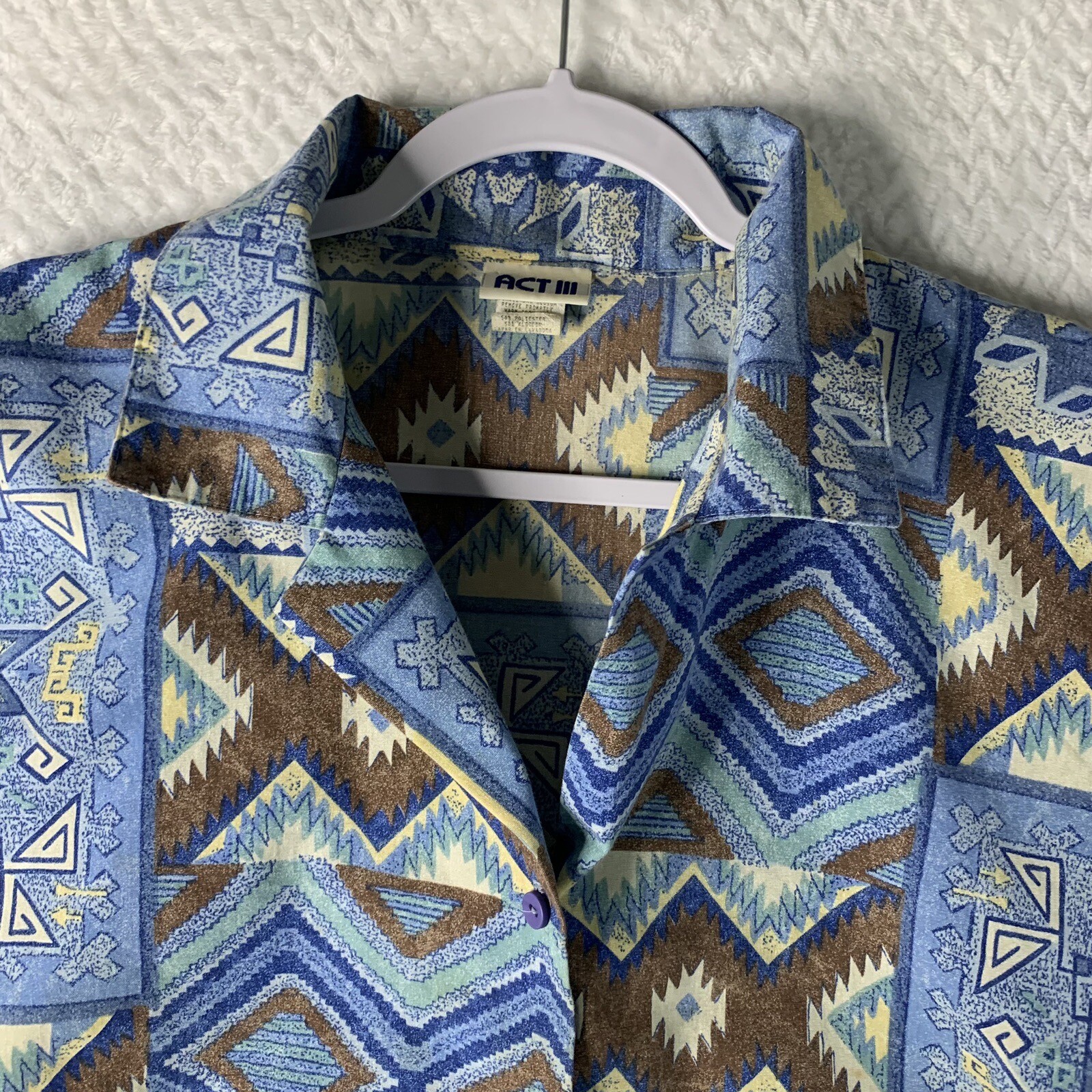 Vintage Act III Women’s Button Shirt Size 18W 38 Western Style Made In USA