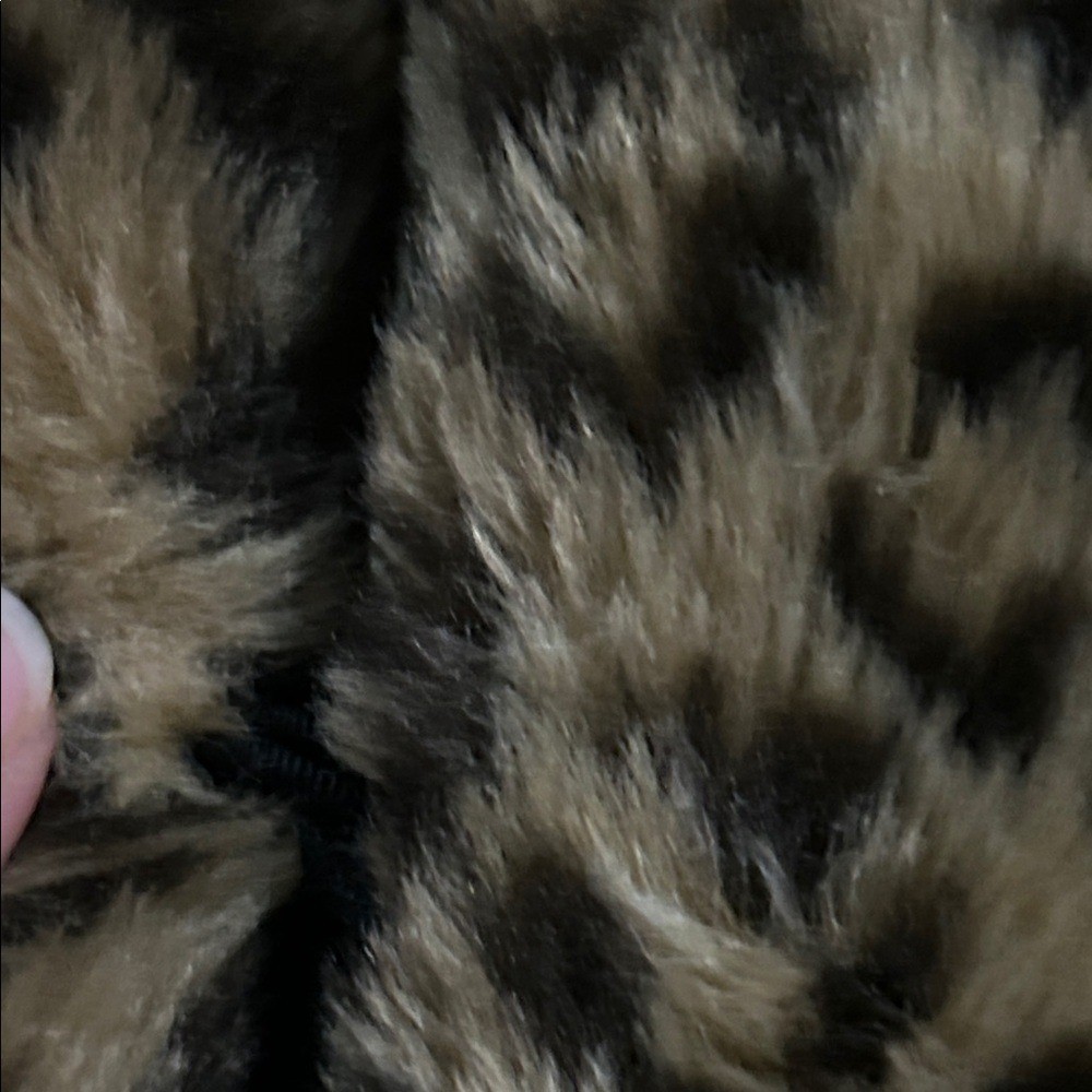 70s Vintae Donny Brooks USA Union Made Wool Black Coat & Faux Cheetah Lined 12