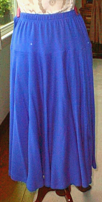 VTG Molto Fino SKIRT Midi Long 100% Cotton Sz S, Yoke at the hips Elastic Waist