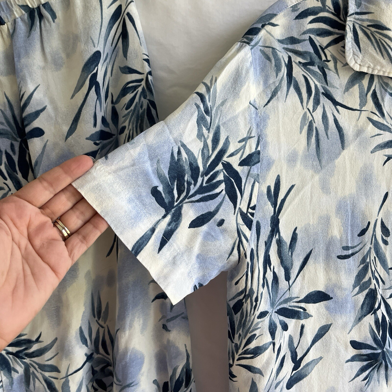 John Paul Richard Uniform skirt set, 100% rayon, tropical print, vintage, Size M