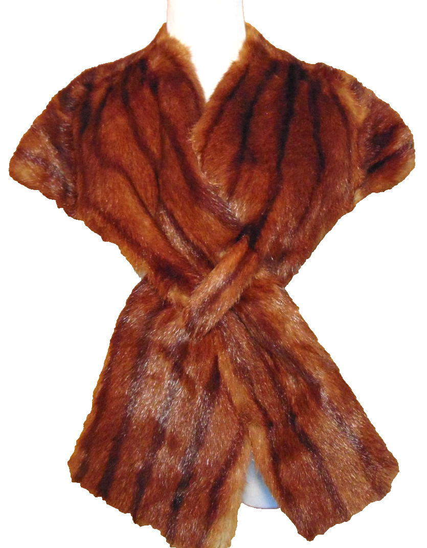 VINTAGE Mink Fur Shawl Over Shoulder Cape Shawl COSTUME/Play act Stole~One size