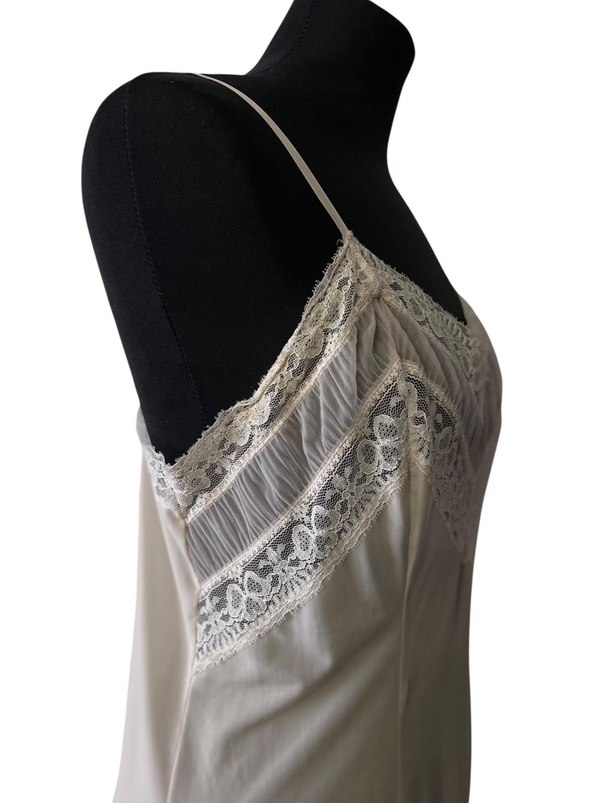 Timeless White Full fancy Slip with Delicate lace and ribbon Trim | Size M