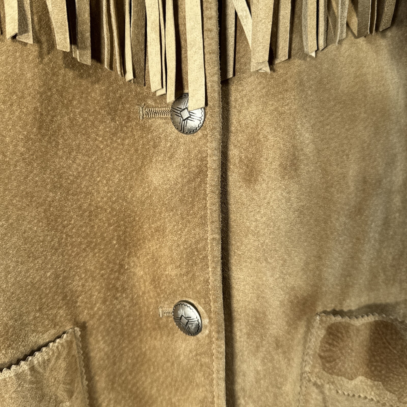 Vintage Ralph Lauren Suede Fringe Jacket Womens Large Brown Western Cowgirl FLAW
