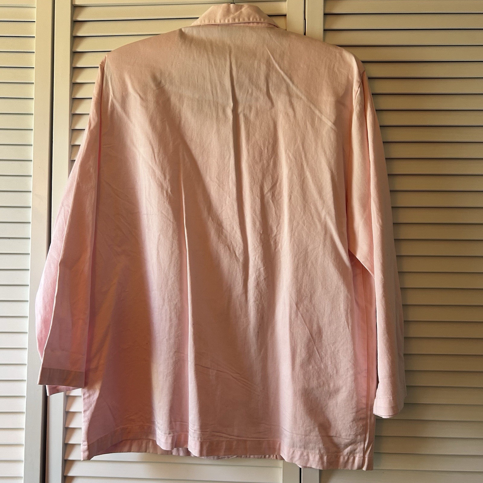 Vintage Erika and Company Pink Cotton blazer embroidered Crest Size L NWT