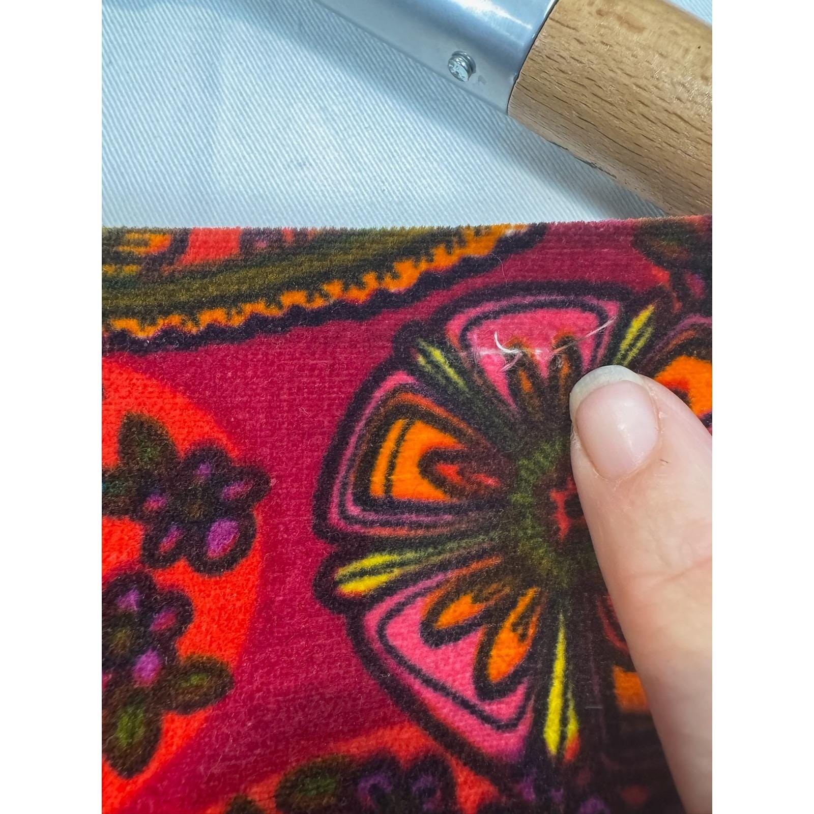 intage 70s Velvet Paisley Boho Maxi Dress Handmade Medium Retro Hippie Festival