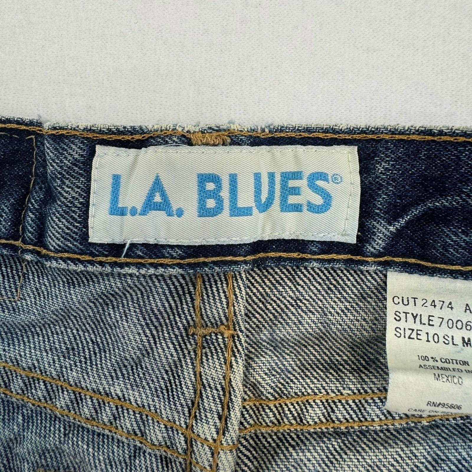 Vintage High Waisted LA Blues Tapered Leg Jeans Medium Wash Cotton Size 10