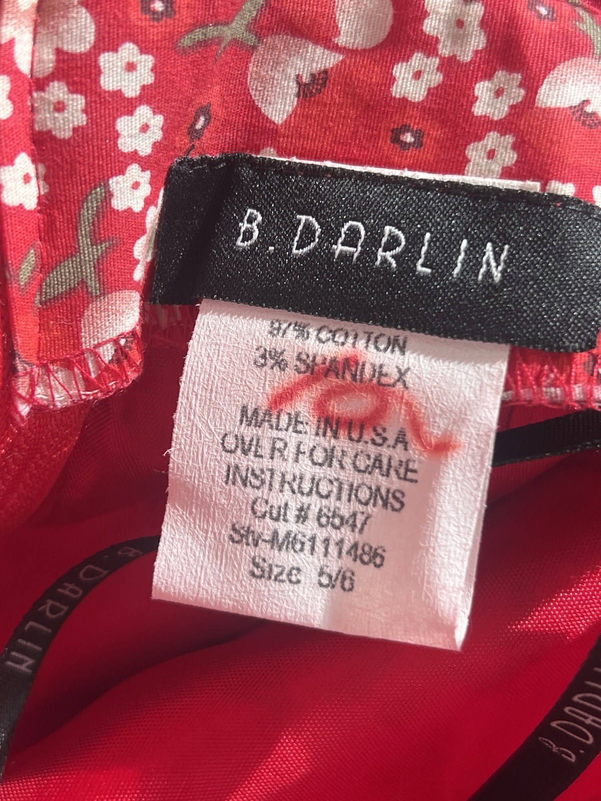 B.Darlin Halter Pleated Sun Dress Sz 5/6 Red White Flowers Vintage Y2K