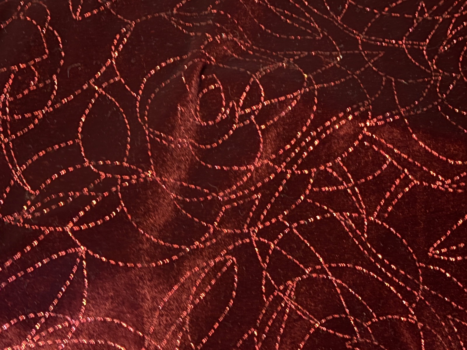 Vintage CDC Long Dress Size 8 Red Polyester Velvet Glitter