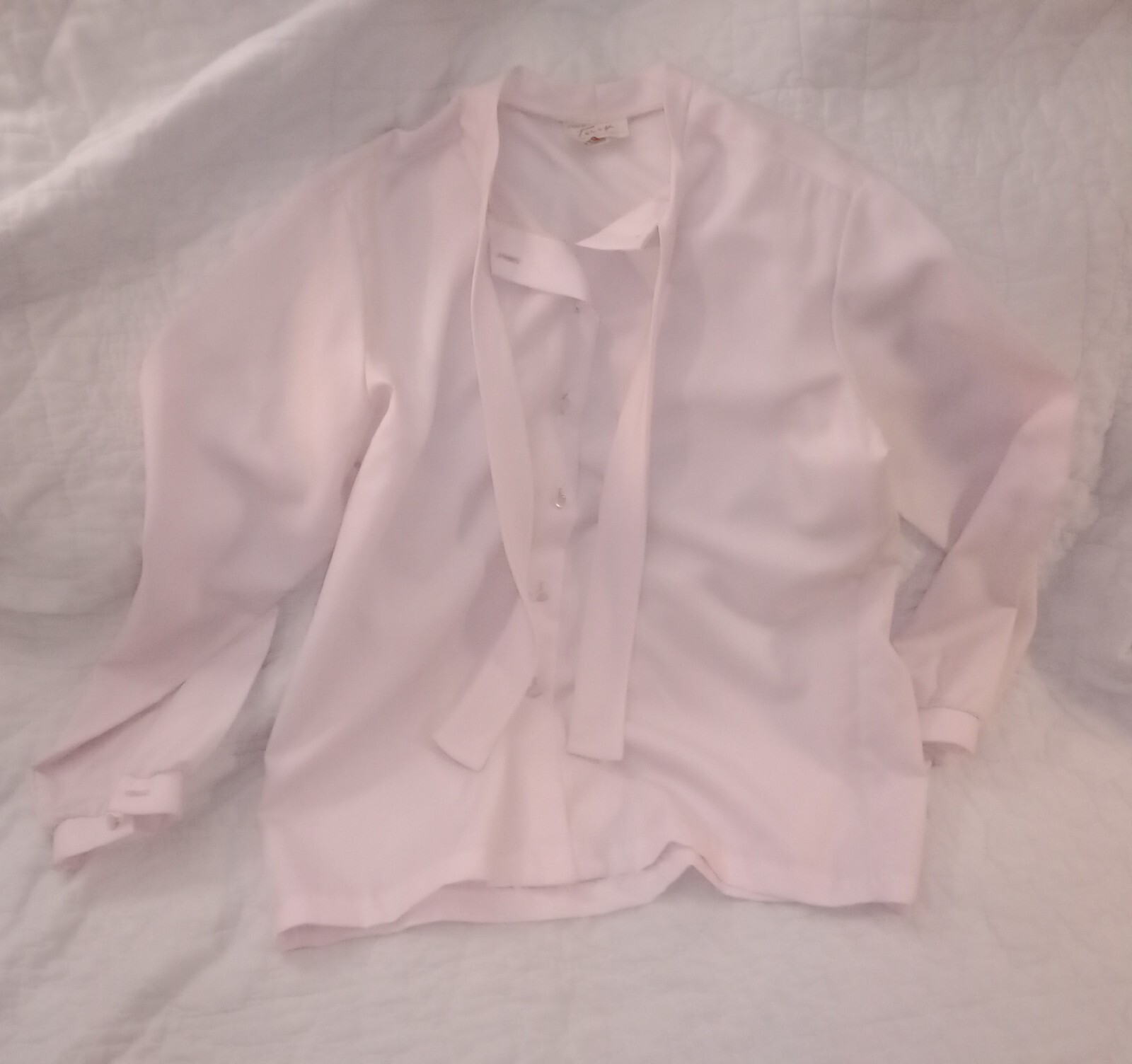 Vintage Pink Secretary Blouse Styled By Terry Chicago USA Union Made