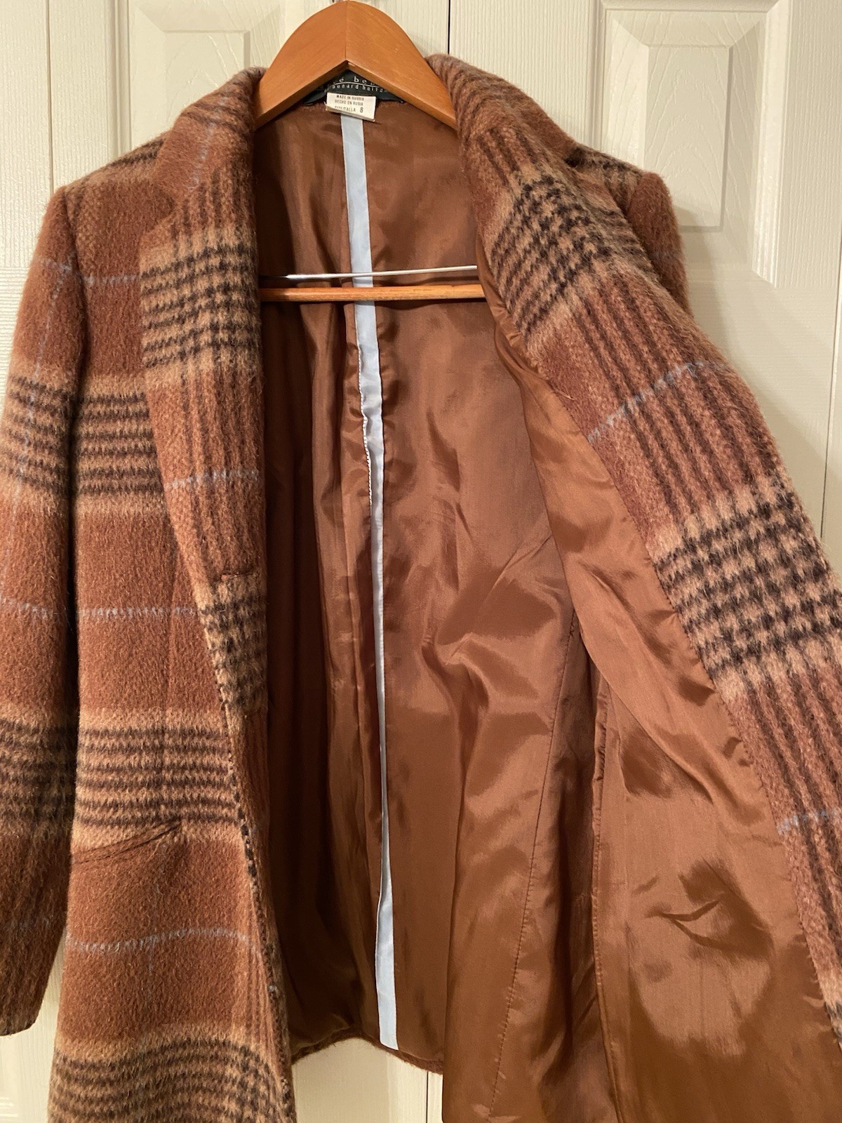 Wool Alpaca Harve Bernard Holtzman Blazer Jacket Plaid Quality Vintage Women’s 8