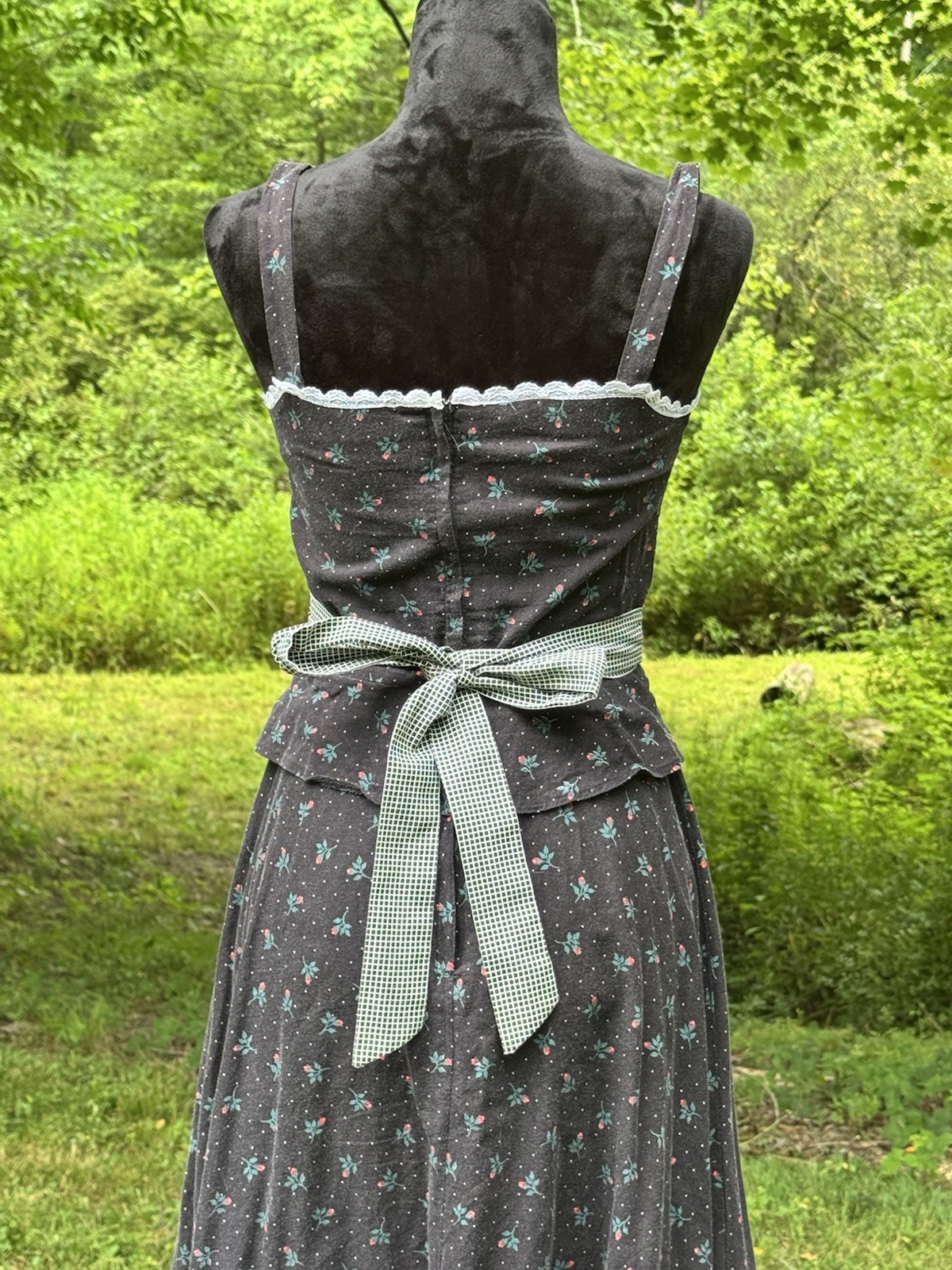Gunne Sax by Jessica San Francisco black dress Corset Sundress Size 9