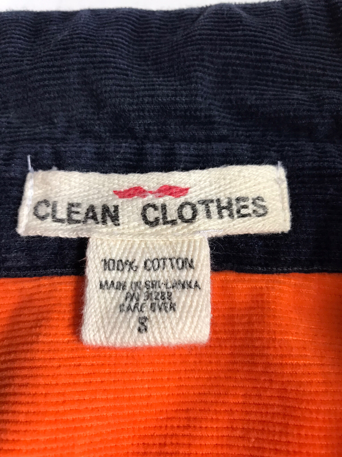 Vintage Women’s Corduroy Button Shirt Clean Clothes Orange Red Navy Blue Small