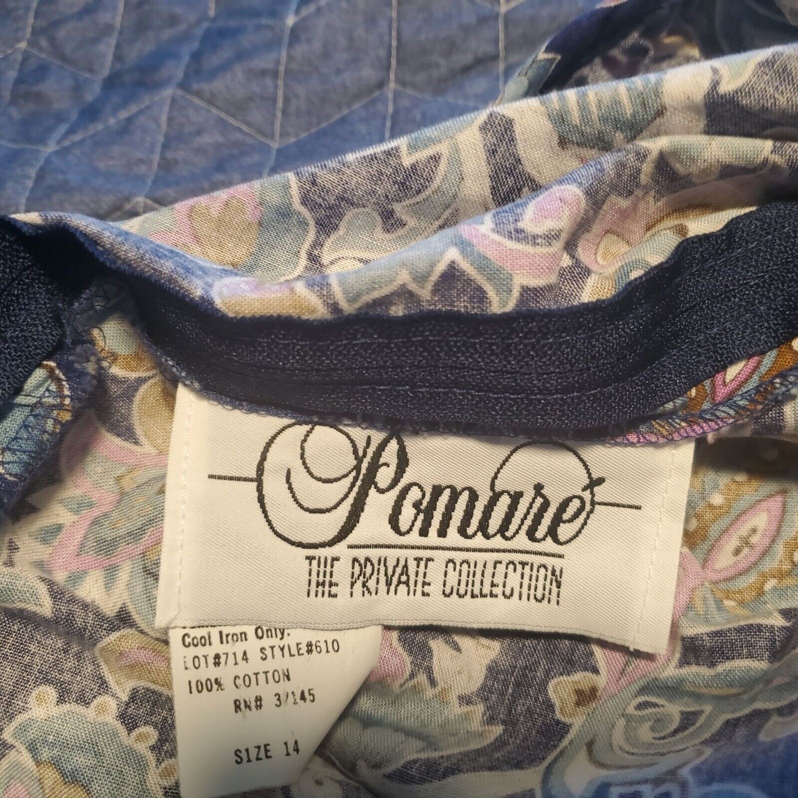 Vintage POMARE Hawaiian Floral Cotton Dress Tag 14 (fits 10) Boho Prairie USA