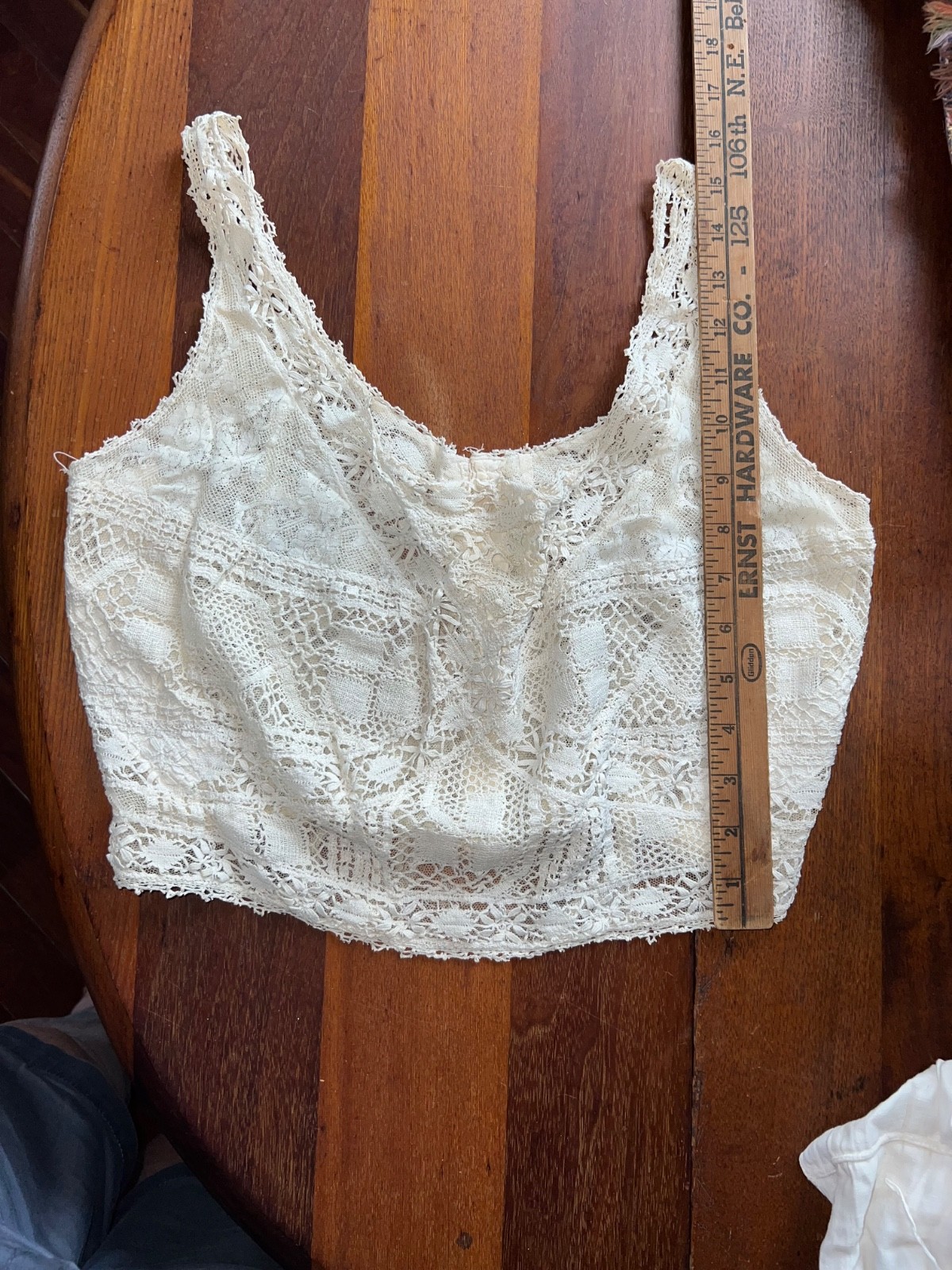 Antique Vintage Handmade Ivory Lace Camisole Early 20th C Victorian/Edwardian