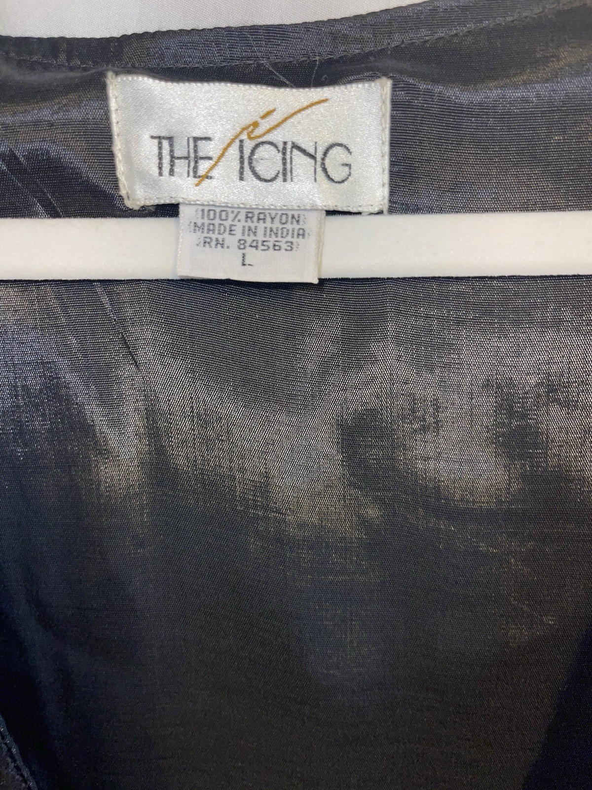 The Icing Vintage Vest Rayon Velvet Look Embroidered Black Copper Gold Women’s L
