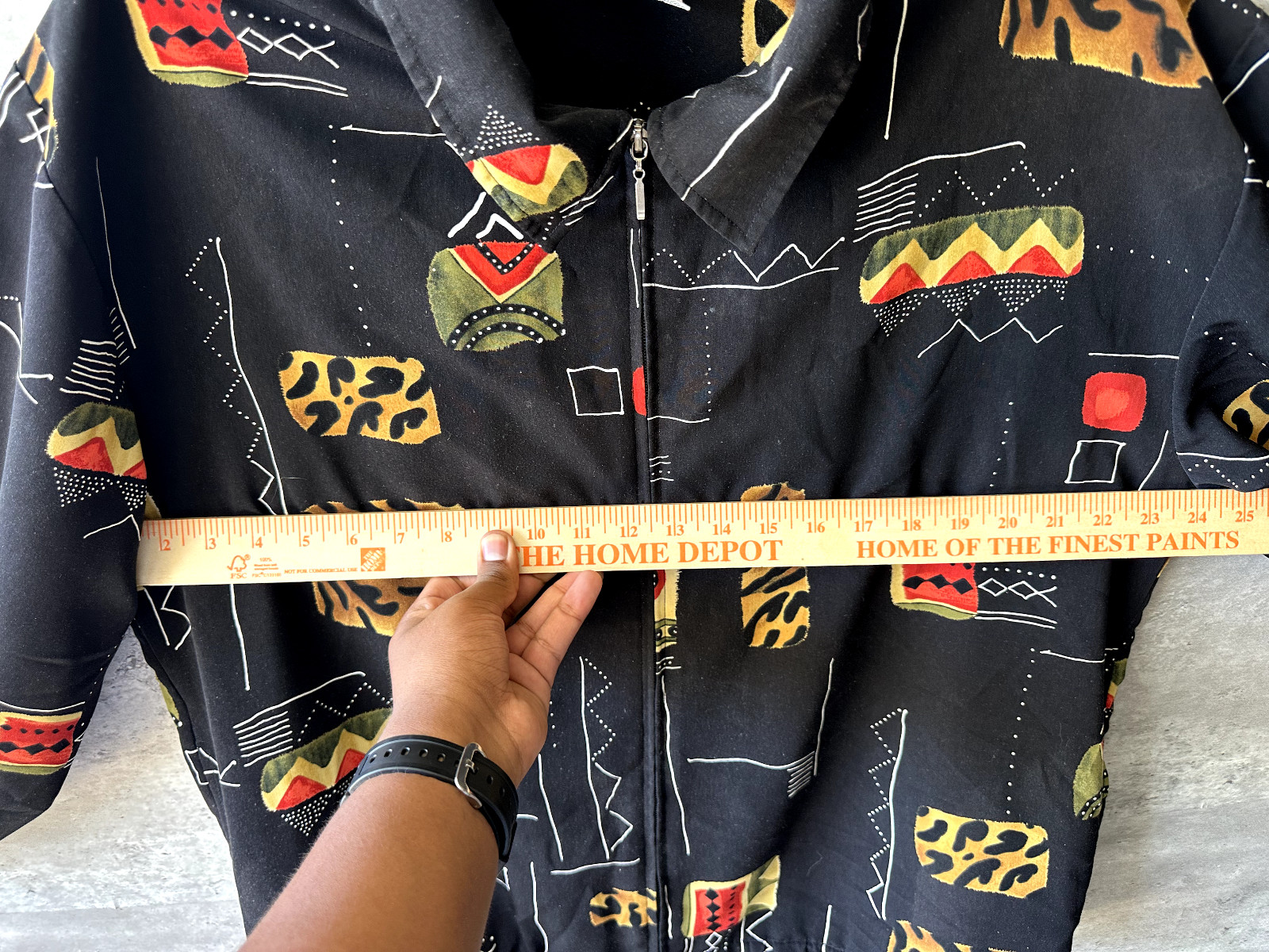Vintage Erin London Abstract Geometric Jean-Michel Basquiat Style Jacket Size L