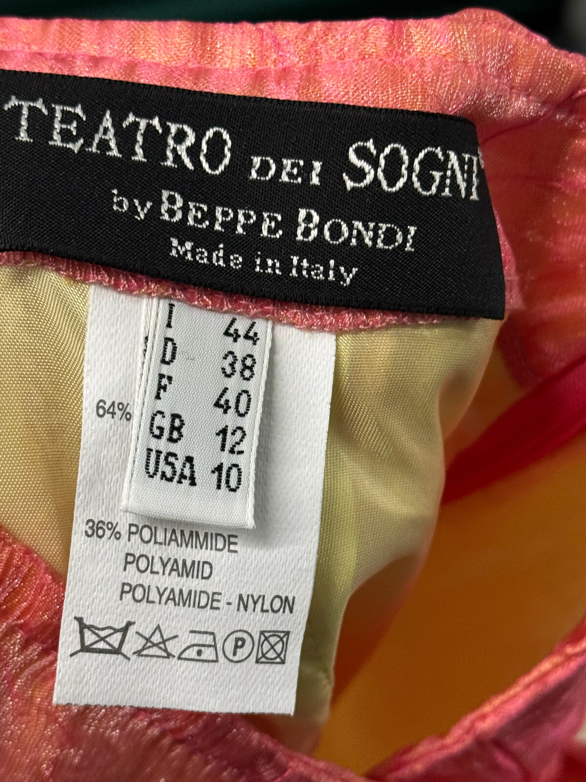 Vintage Teatro Dei Sogni By Beppe Bondi Summer Pink Skirt Suit Sz 10